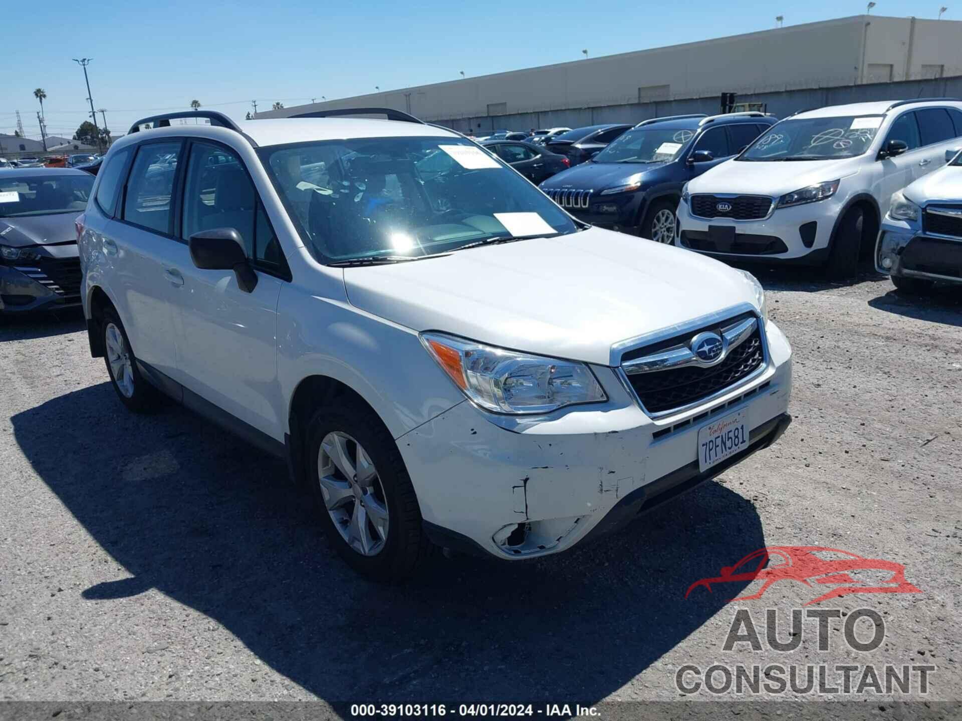 SUBARU FORESTER 2016 - JF2SJABC9GH458569