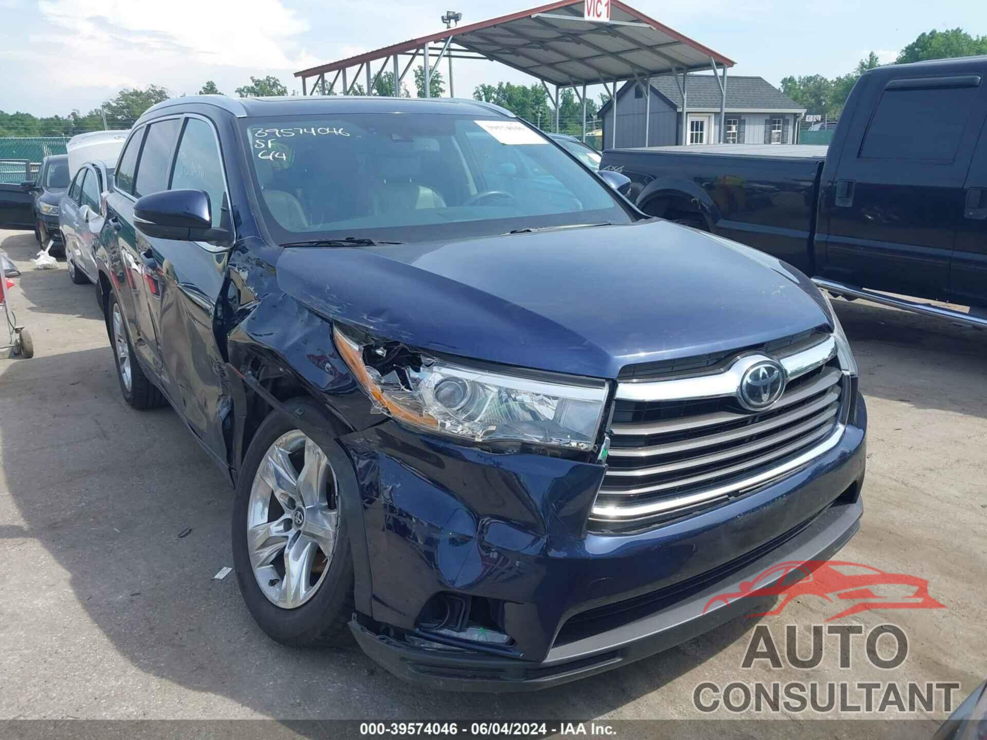 TOYOTA HIGHLANDER 2016 - 5TDDKRFH1GS320044