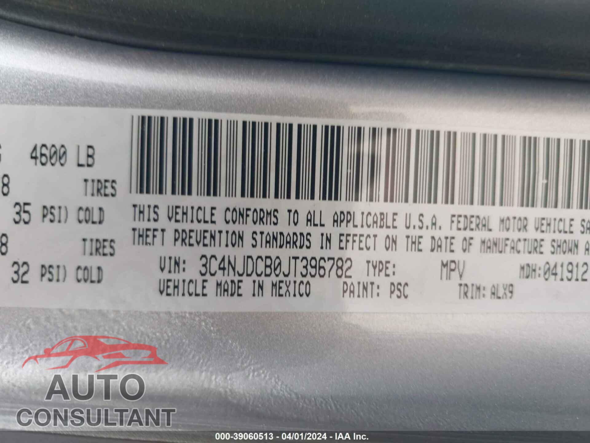 JEEP COMPASS 2018 - 3C4NJDCB0JT396782