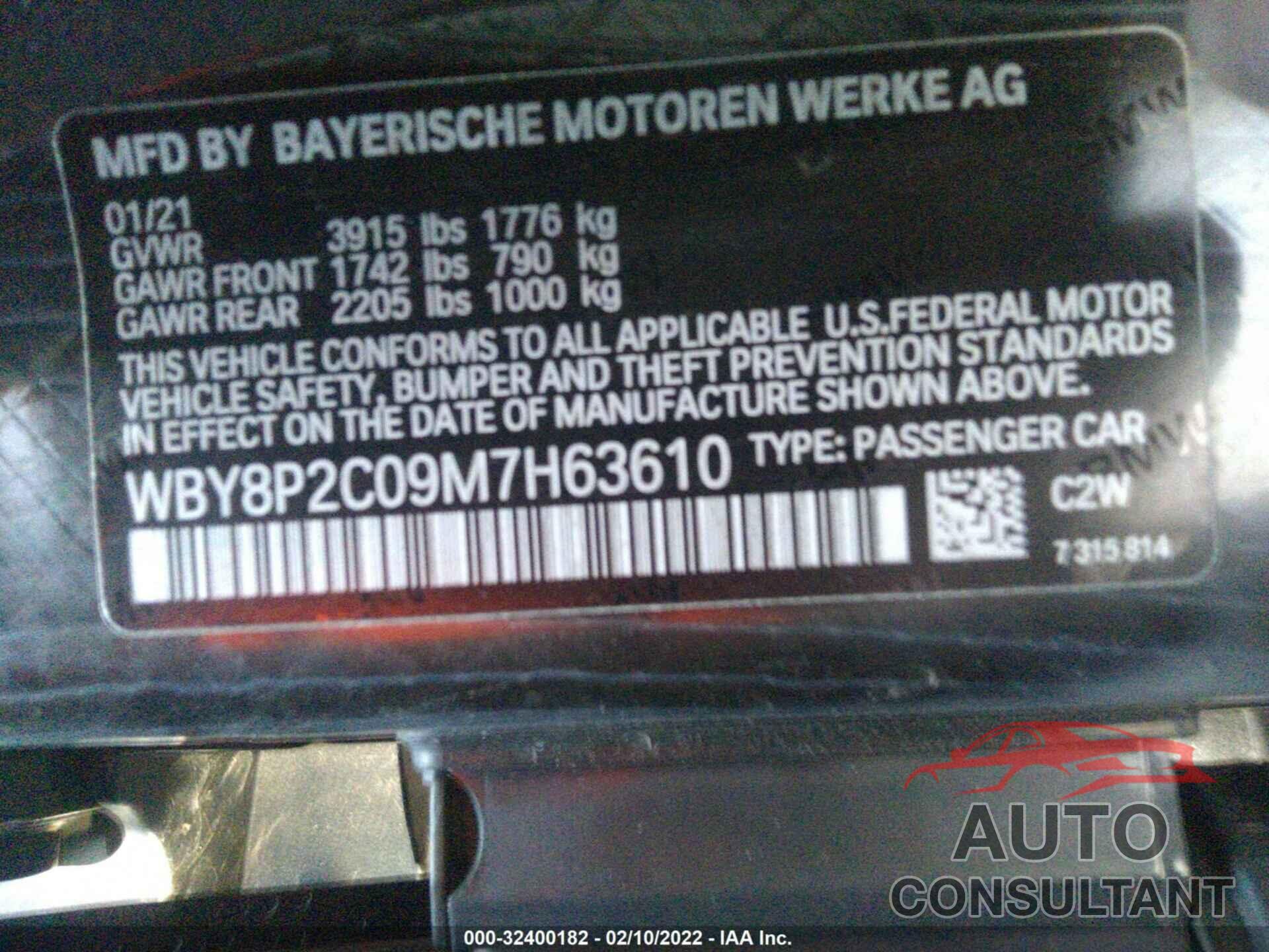 BMW I3 2021 - WBY8P2C09M7H63610