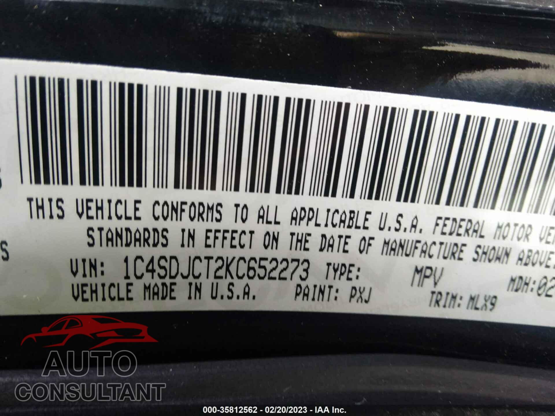 DODGE DURANGO 2019 - 1C4SDJCT2KC652273