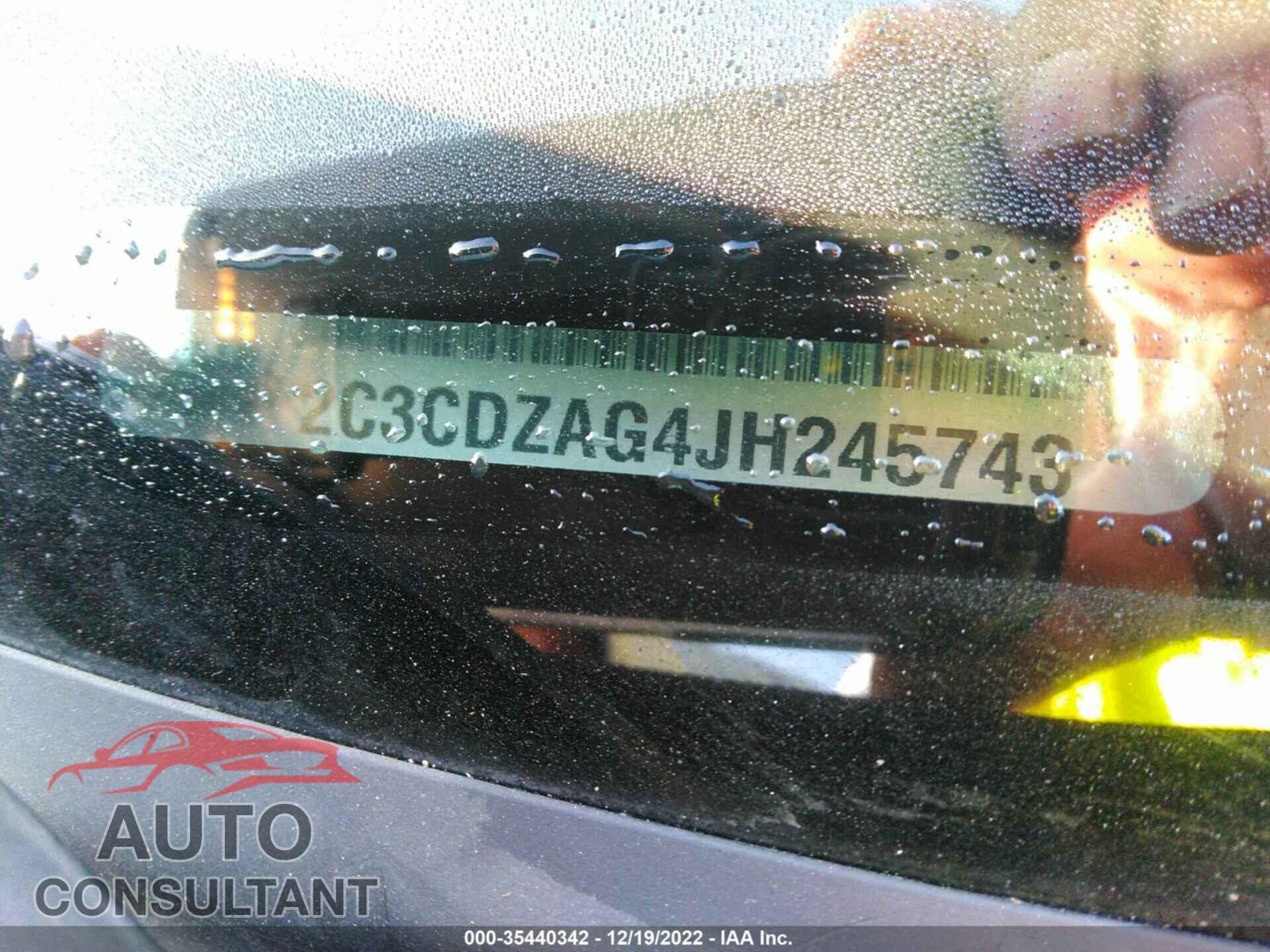 DODGE CHALLENGER 2018 - 2C3CDZAG4JH245743