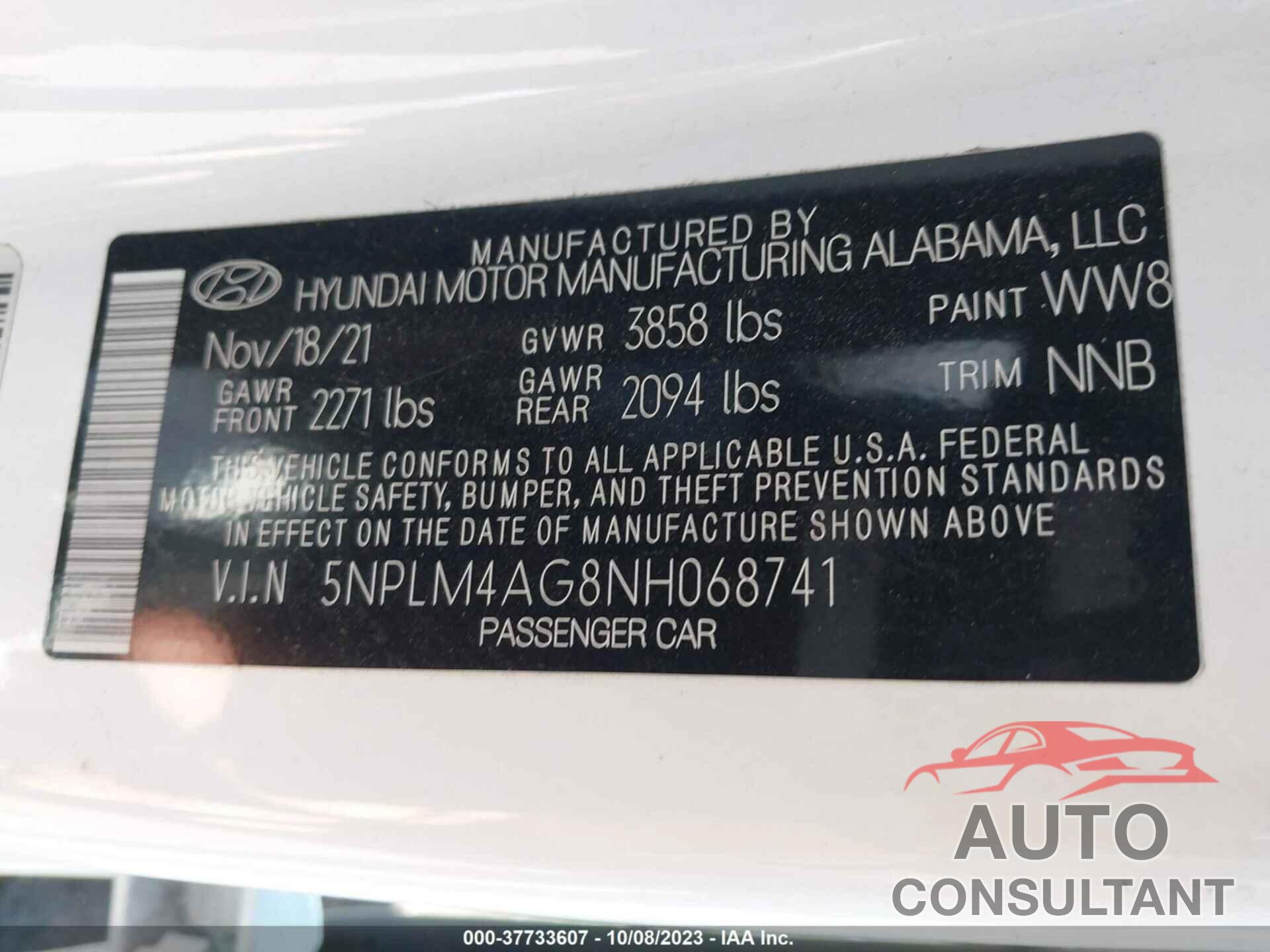 HYUNDAI ELANTRA 2022 - 5NPLM4AG8NH068741