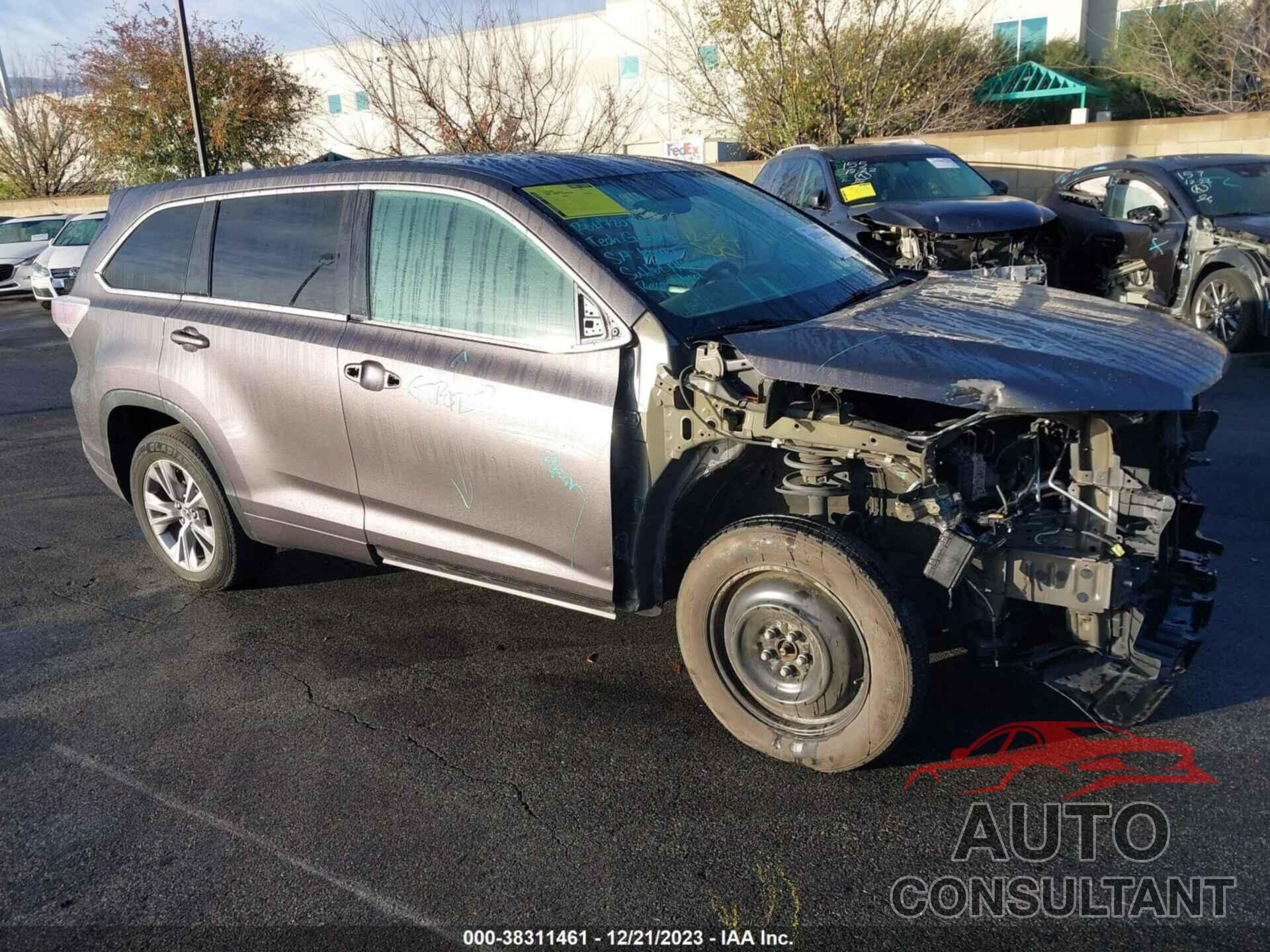 TOYOTA HIGHLANDER 2016 - 5TDZKRFH9GS127727