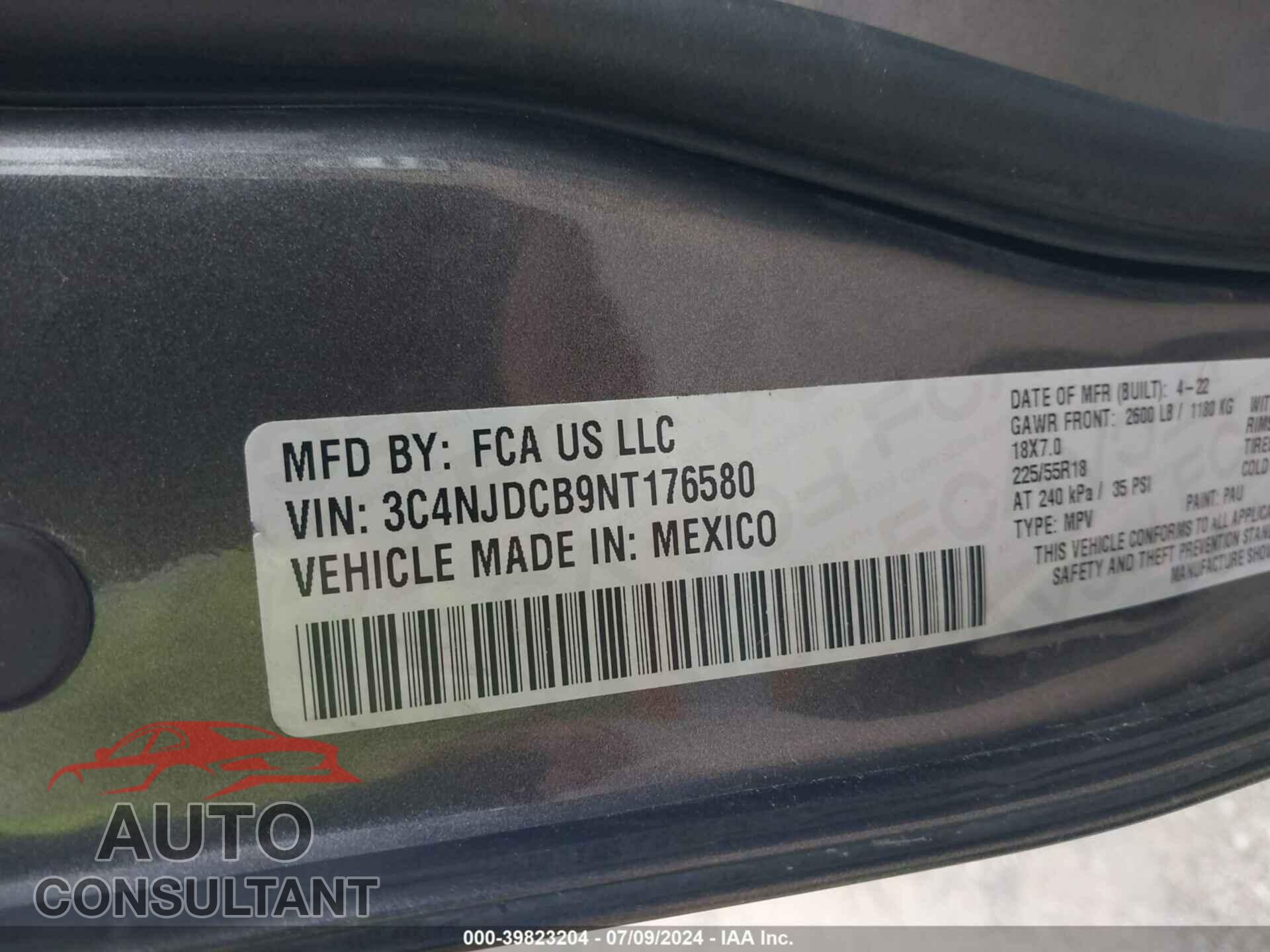 JEEP COMPASS 2022 - 3C4NJDCB9NT176580