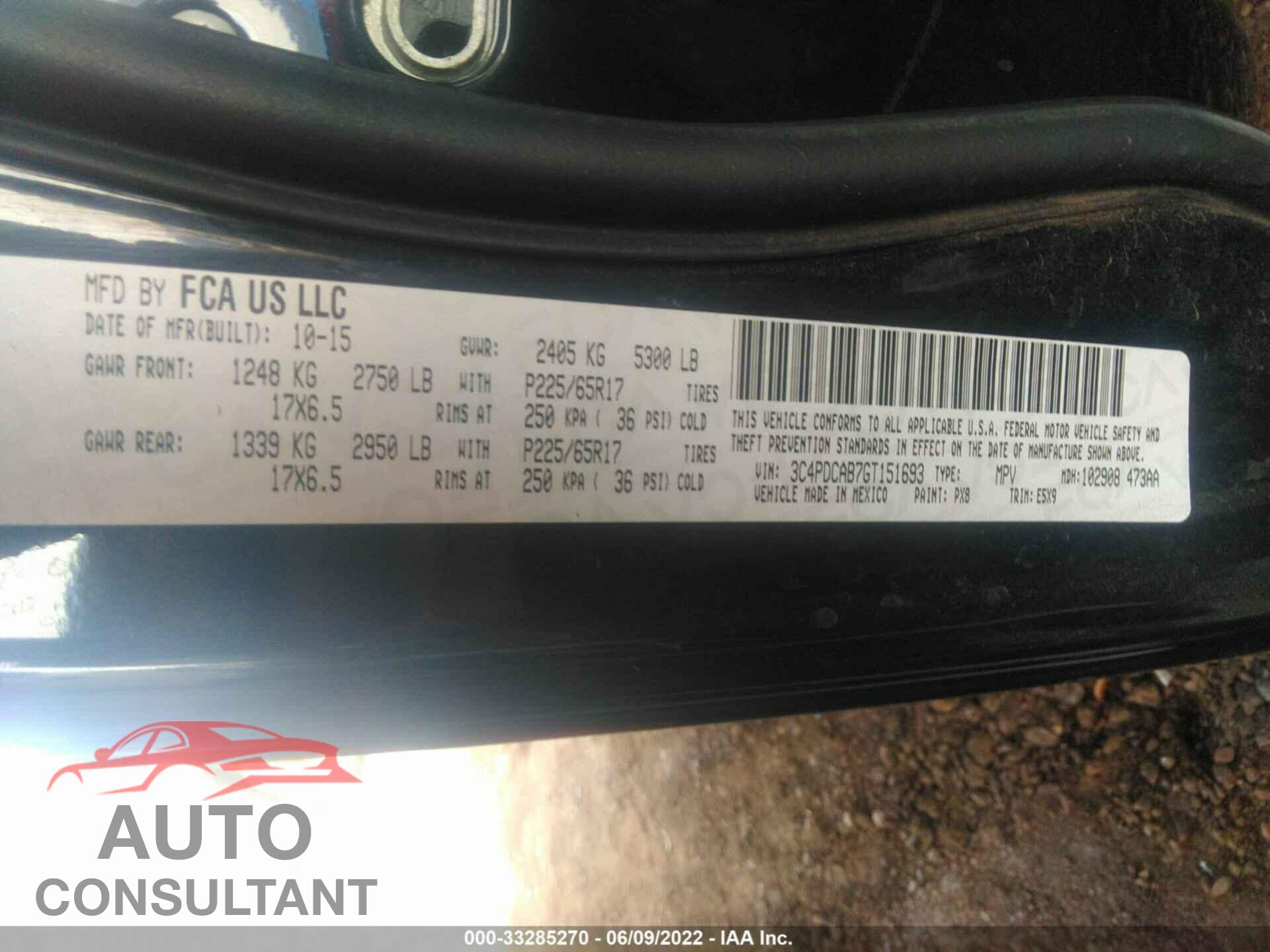 DODGE JOURNEY 2016 - 3C4PDCAB7GT151693