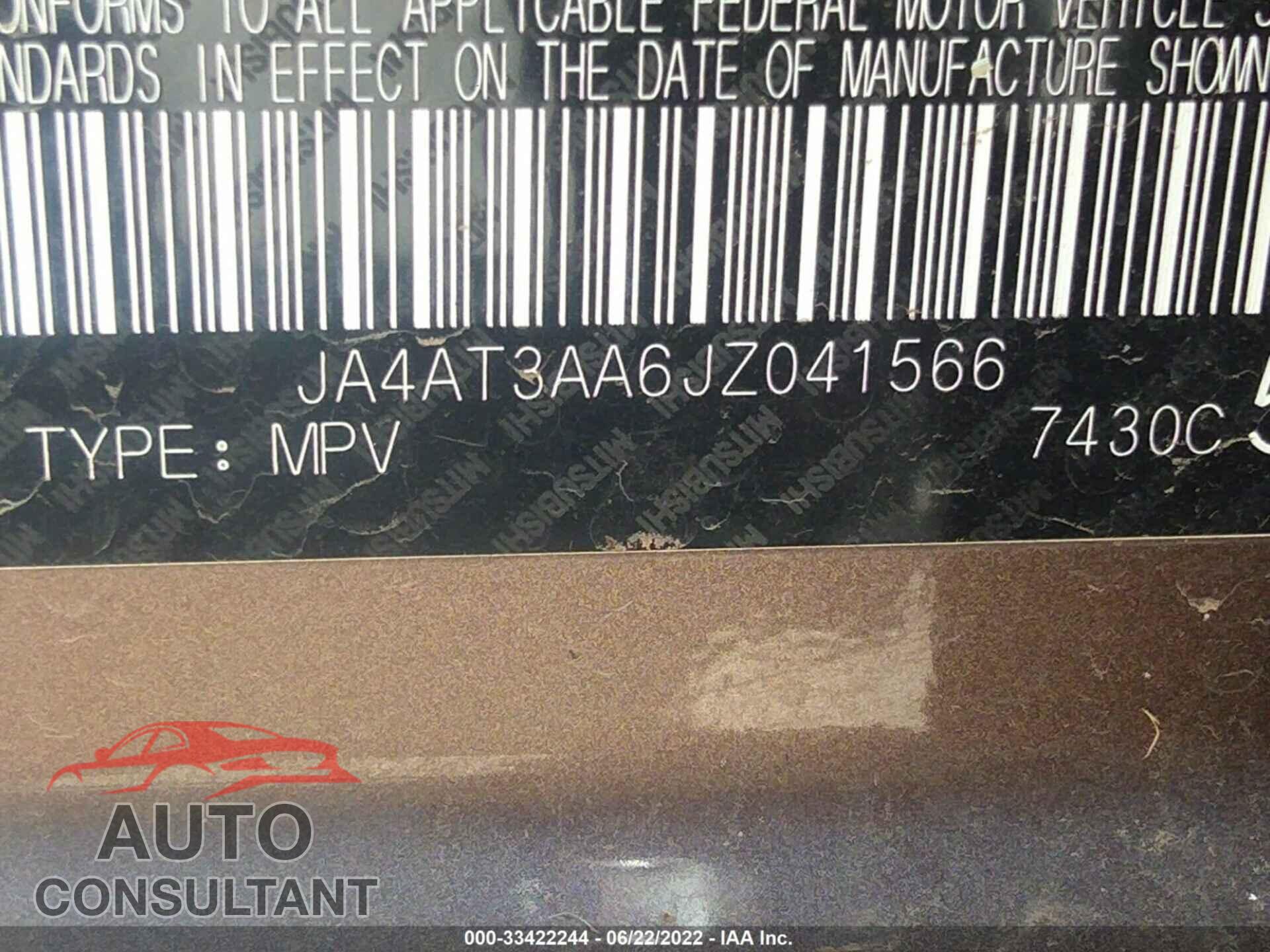 MITSUBISHI ECLIPSE CROSS 2018 - JA4AT3AA6JZ041566