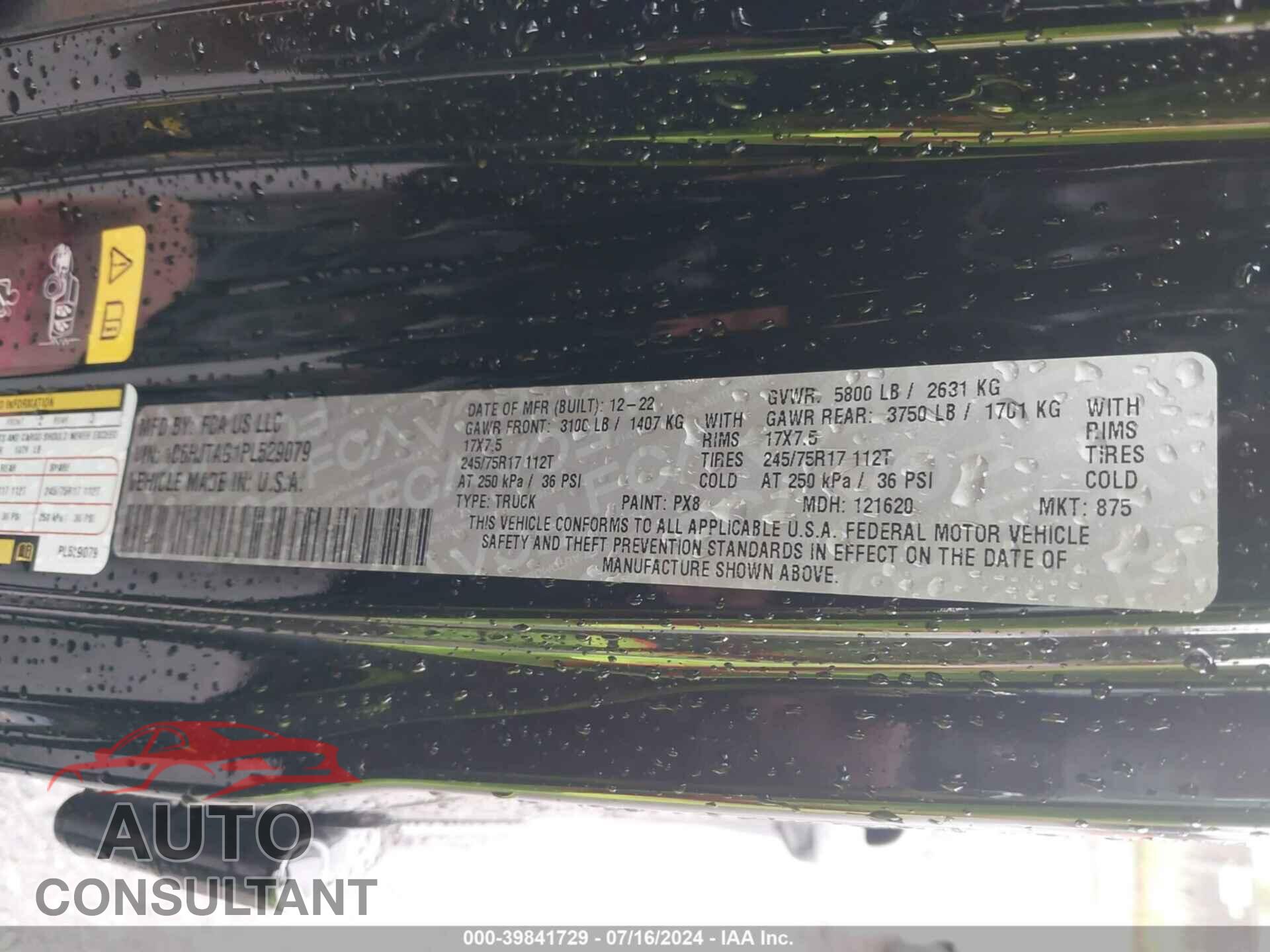 JEEP GLADIATOR 2023 - 1C6HJTAG1PL529079