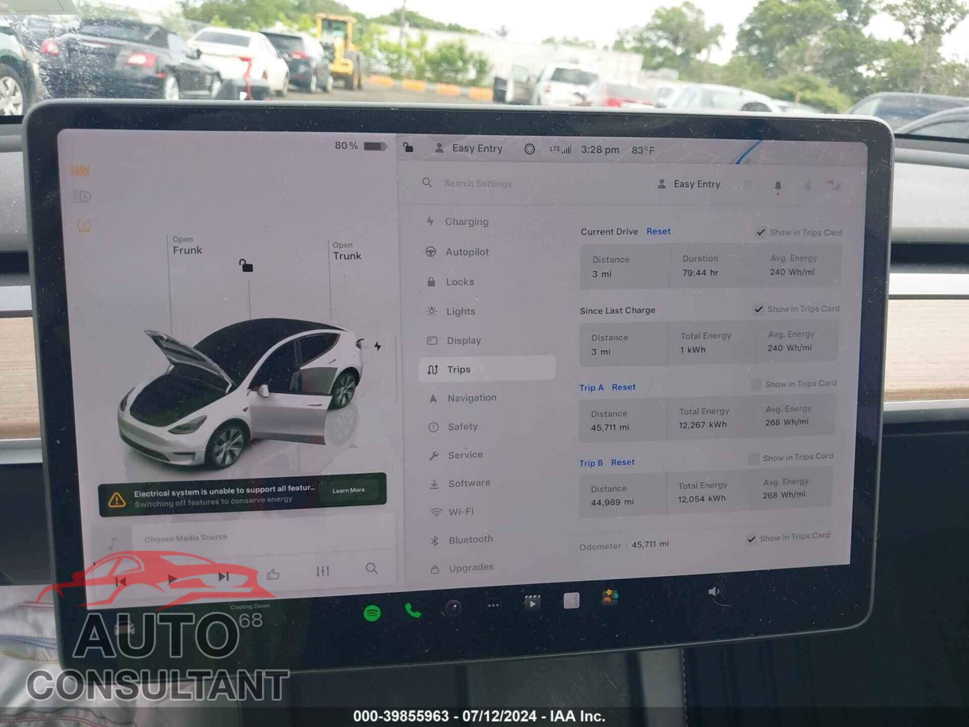 TESLA MODEL Y 2022 - 7SAYGDEE8NF367346