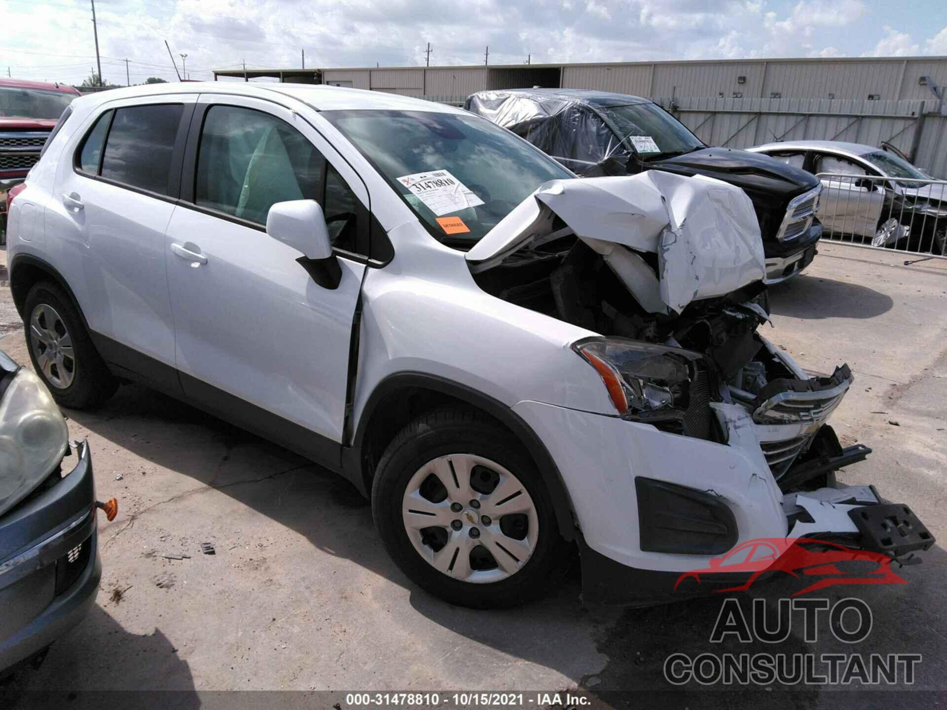 CHEVROLET TRAX 2016 - KL7CJKSB1GB591987