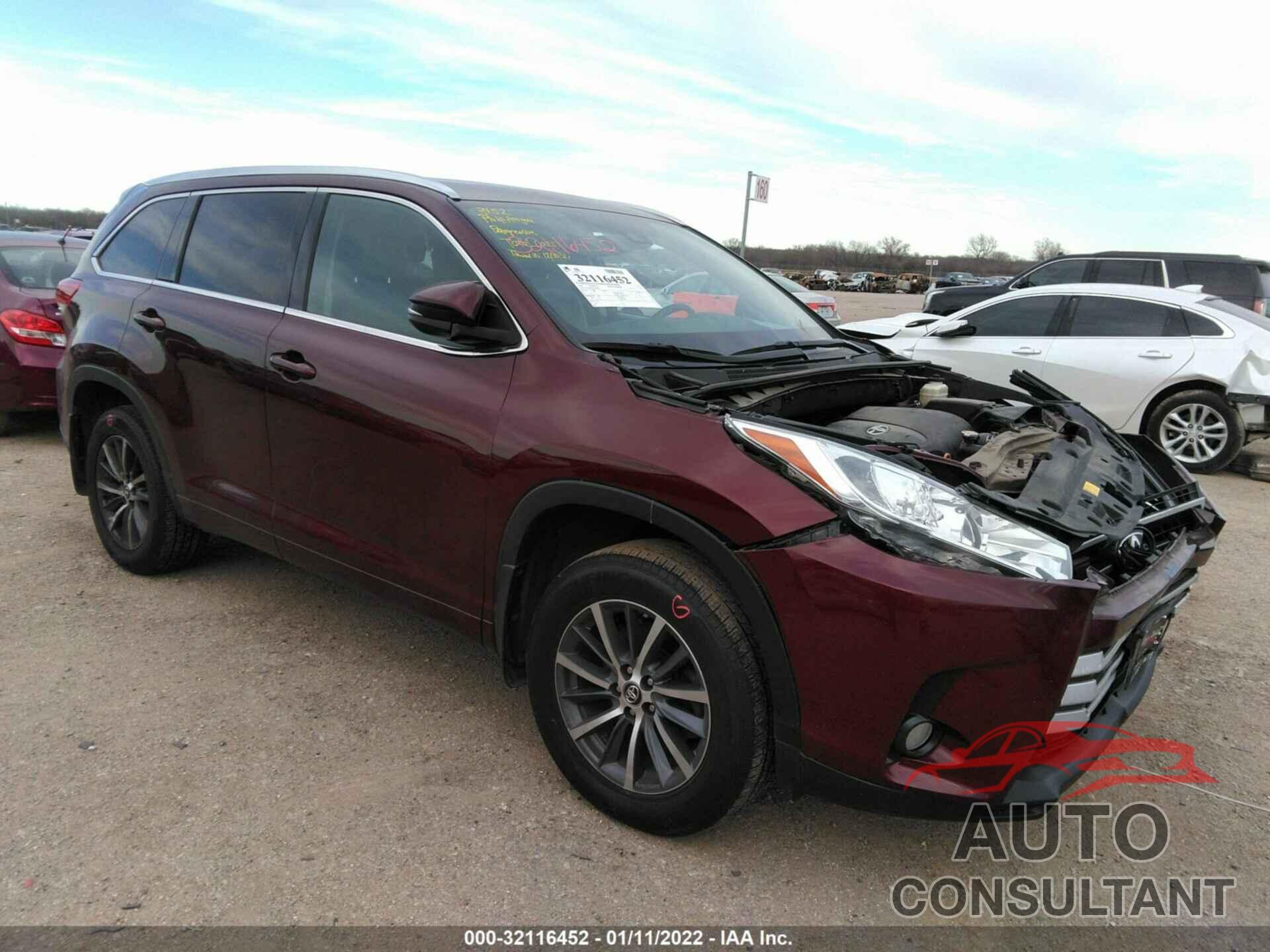 TOYOTA HIGHLANDER 2017 - 5TDJZRFH5HS398939