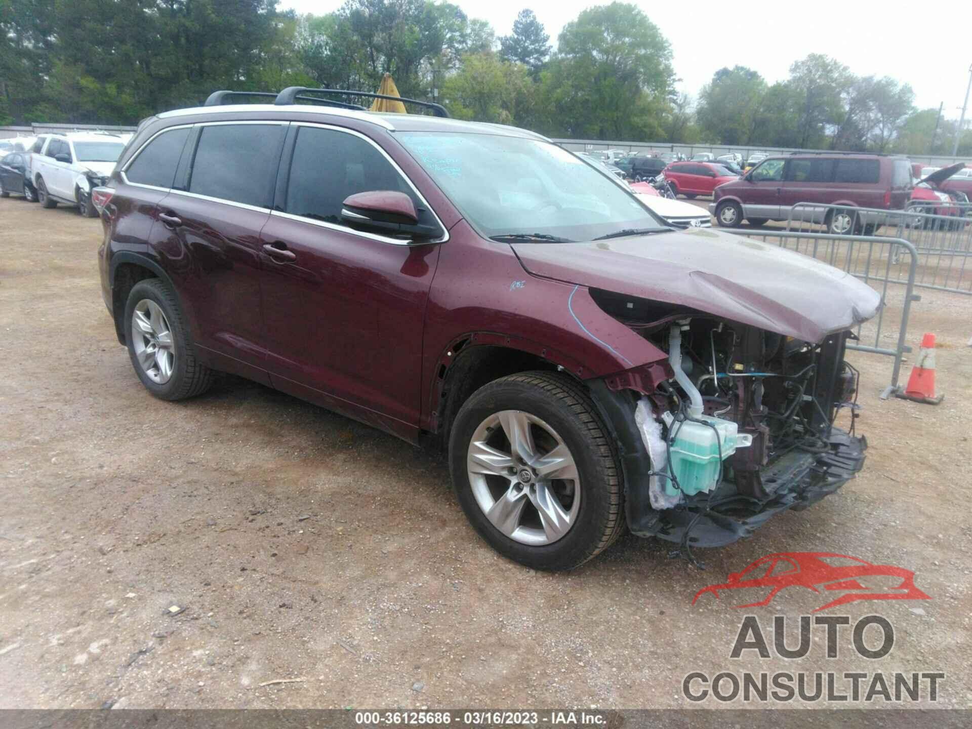 TOYOTA HIGHLANDER 2016 - 5TDYKRFHXGS142166