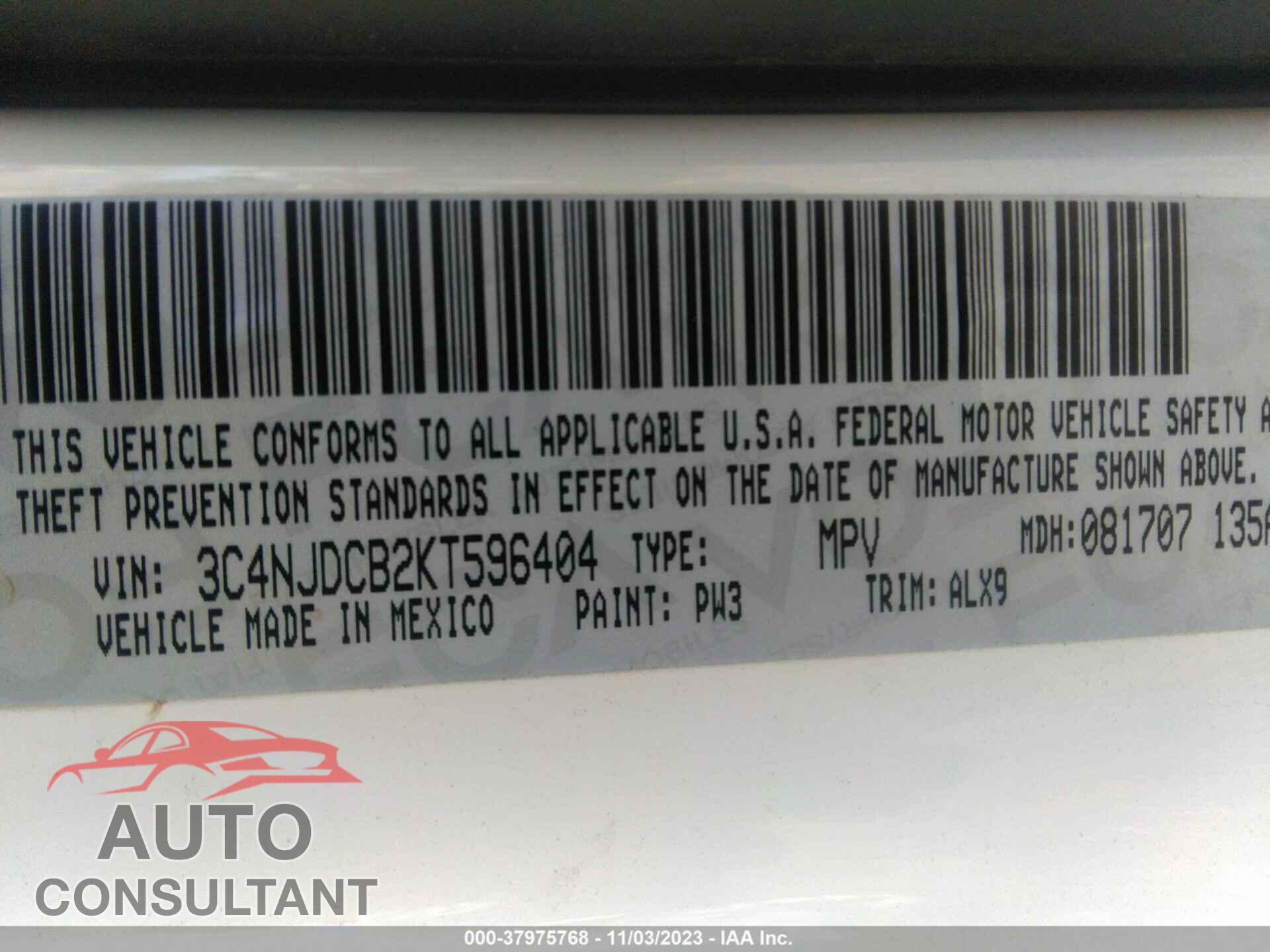 JEEP COMPASS 2019 - 3C4NJDCB2KT596404