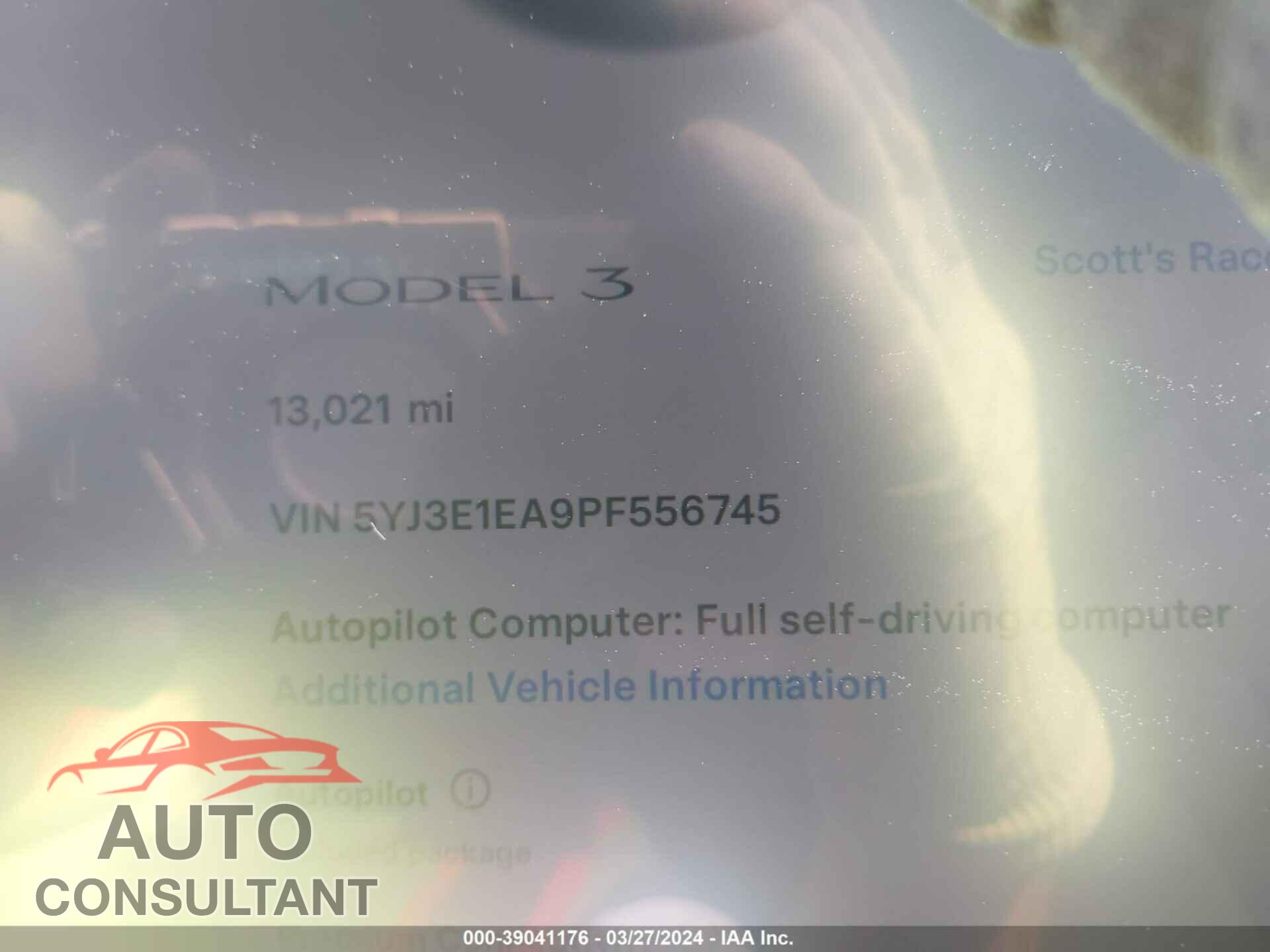 TESLA MODEL 3 2023 - 5YJ3E1EA9PF556745