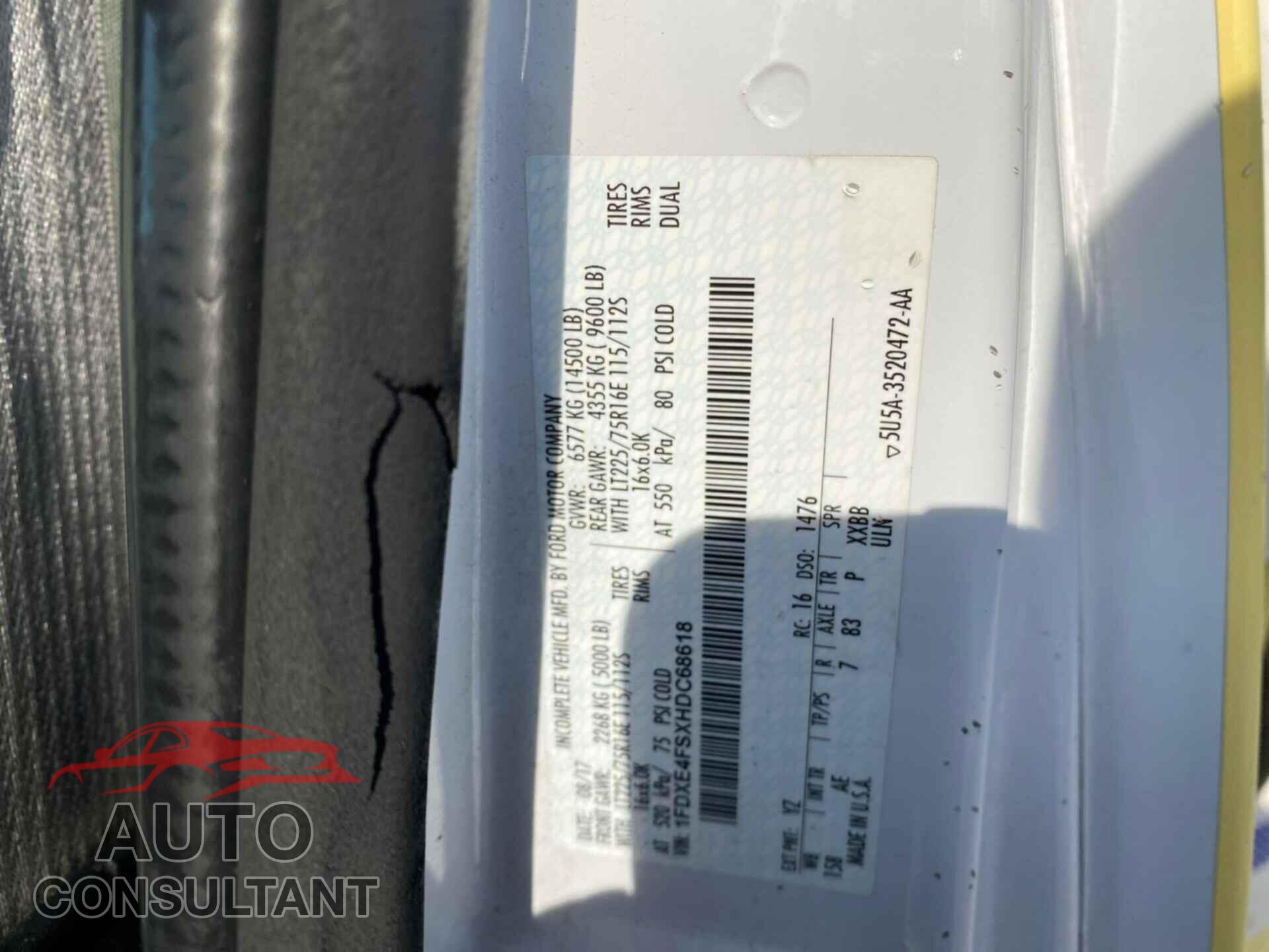 FORD ECONOLINE 2017 - 1FDXE4FSXHDC68618