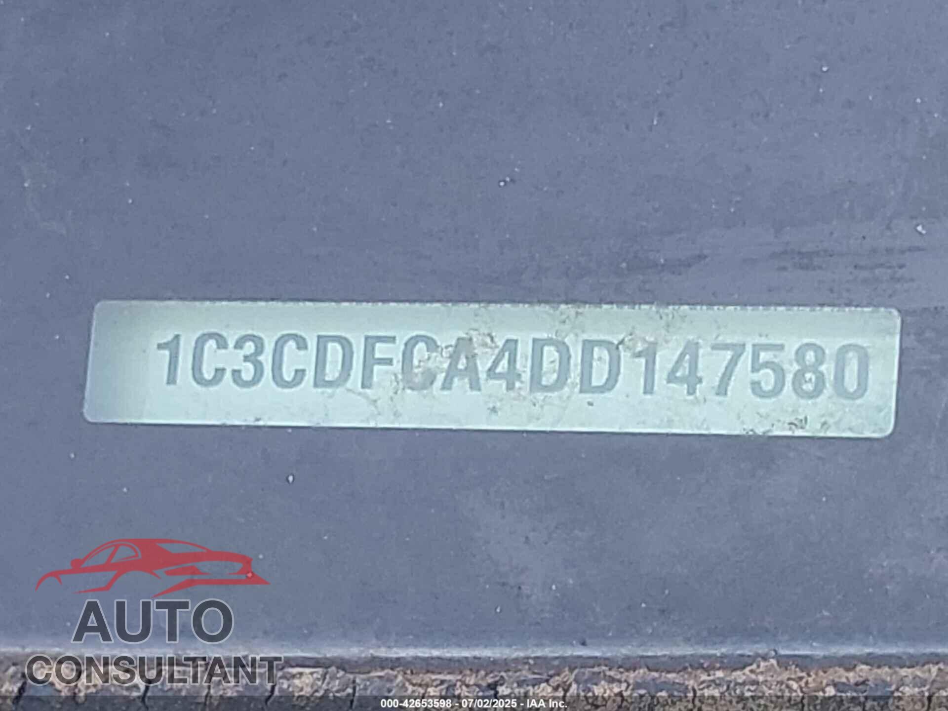 DODGE DART 2013 - 1C3CDFCA4DD147580