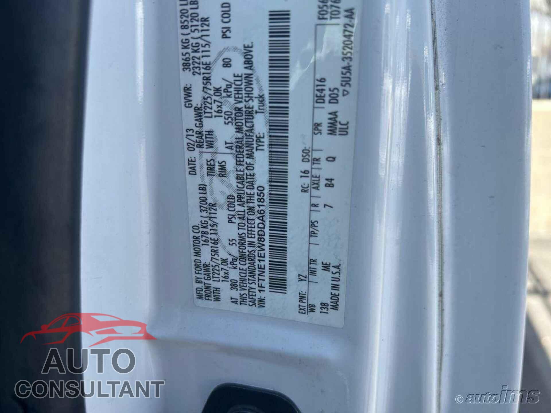 FORD ECONOLINE 2013 - 1FTNE1EW8DDA61850
