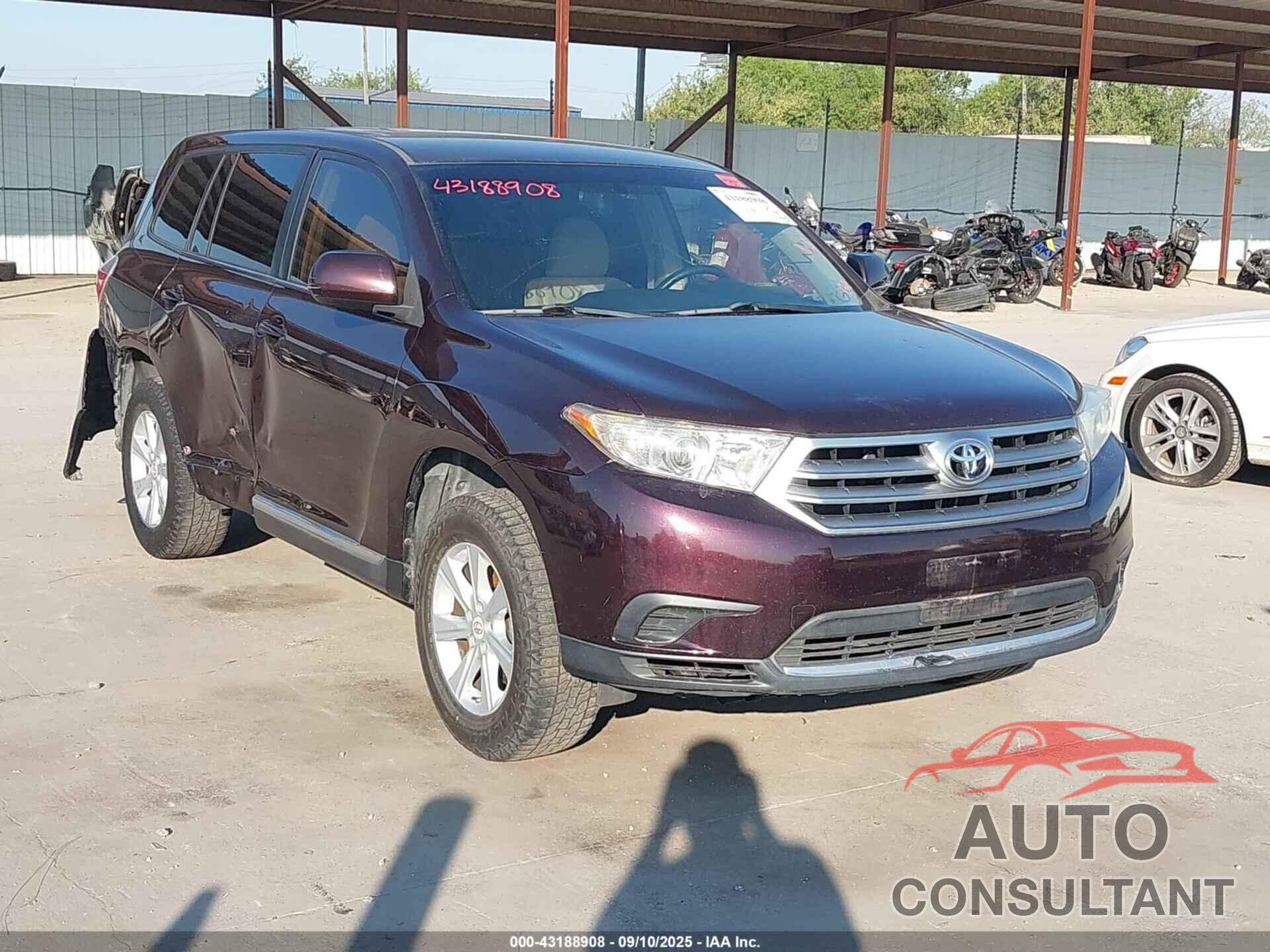 TOYOTA HIGHLANDER 2013 - 5TDZA3EH2DS036117