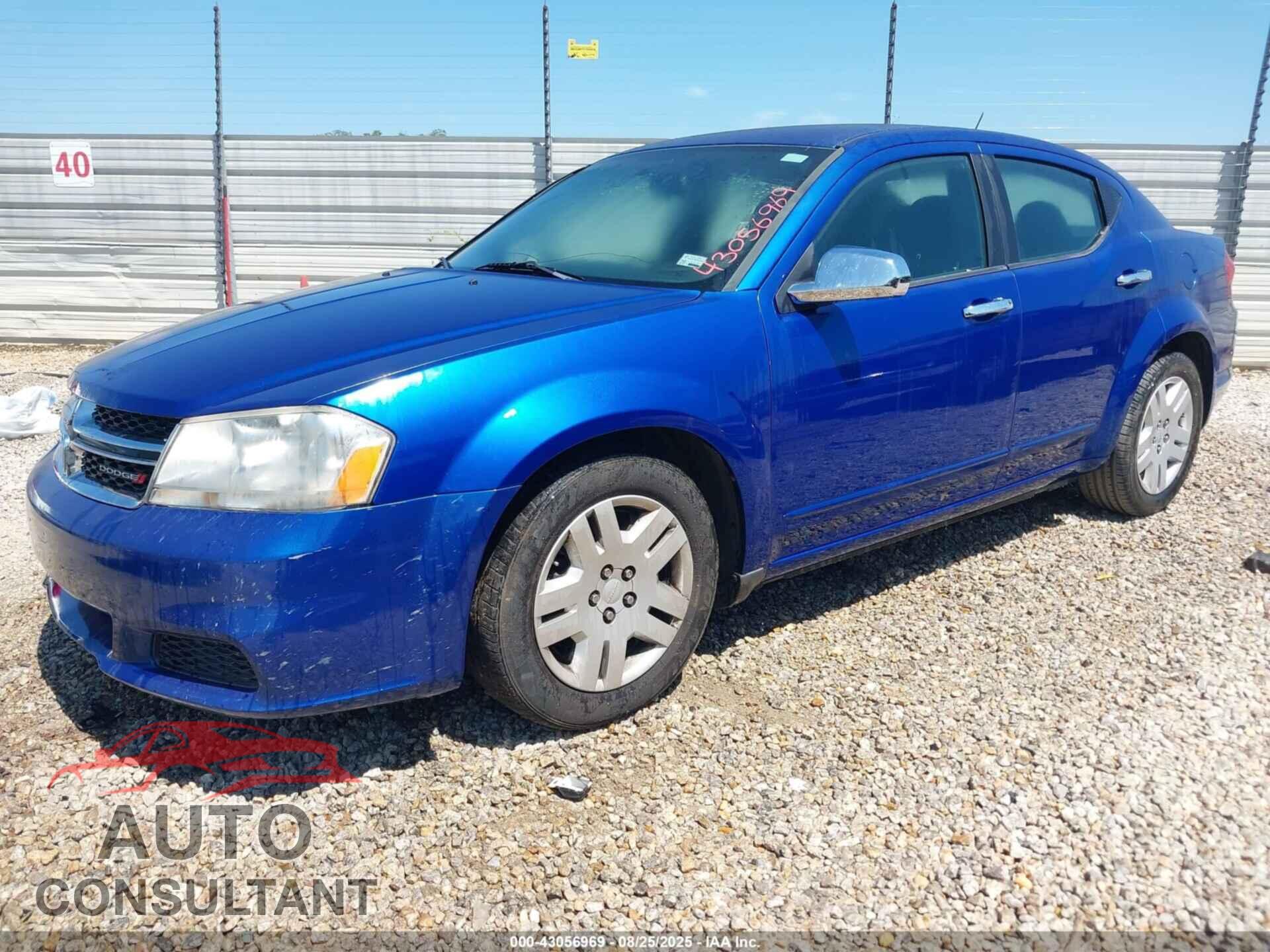 DODGE AVENGER 2012 - 1C3CDZAB6CN209602