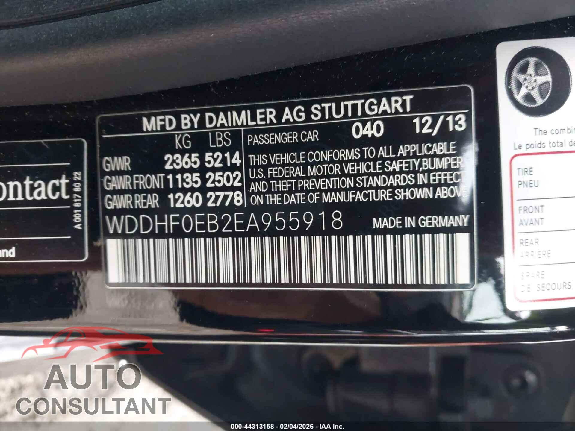 MERCEDES-BENZ E 250 BLUETEC 2014 - WDDHF0EB2EA955918