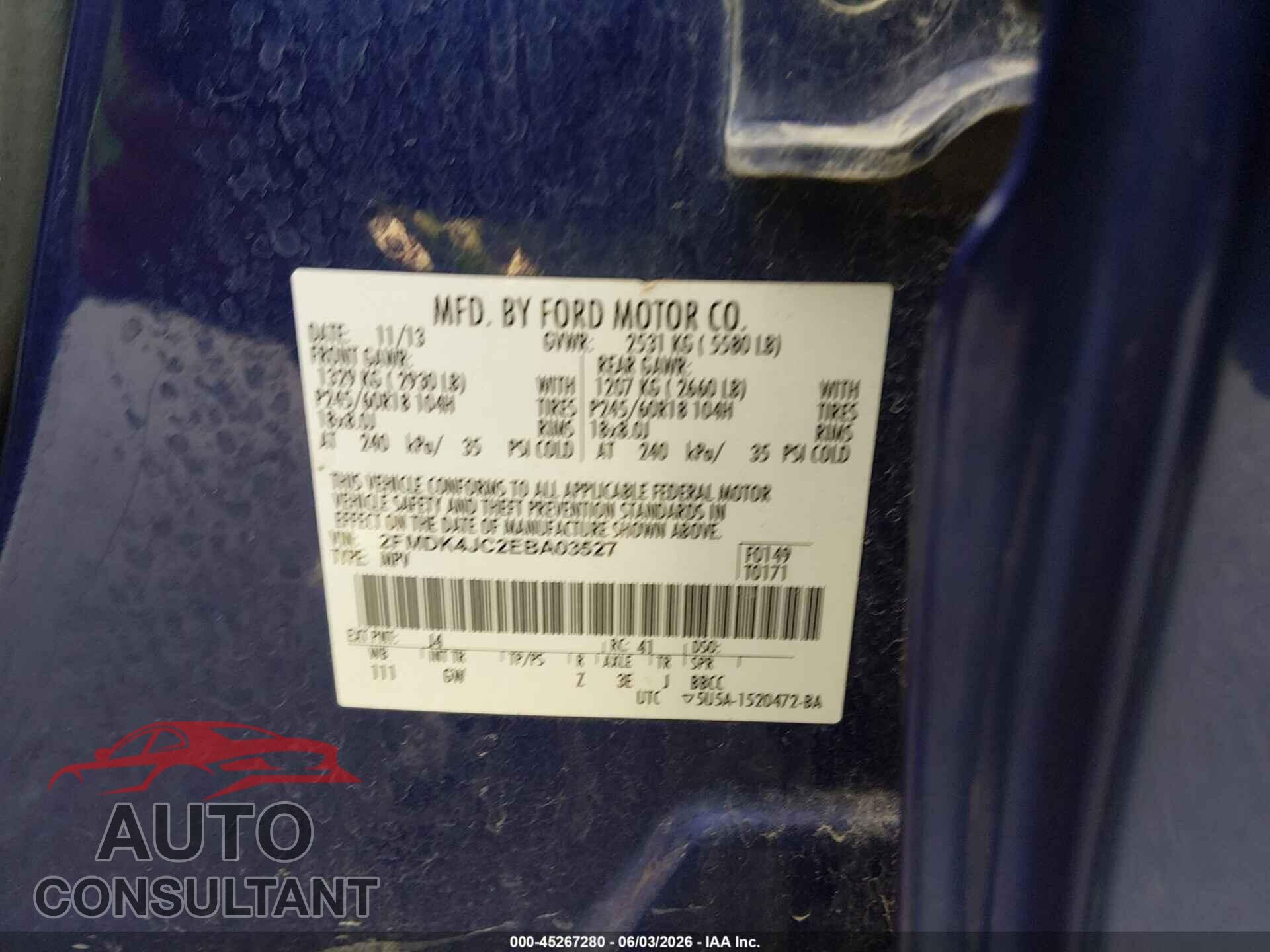 FORD EDGE 2014 - 2FMDK4JC2EBA03527