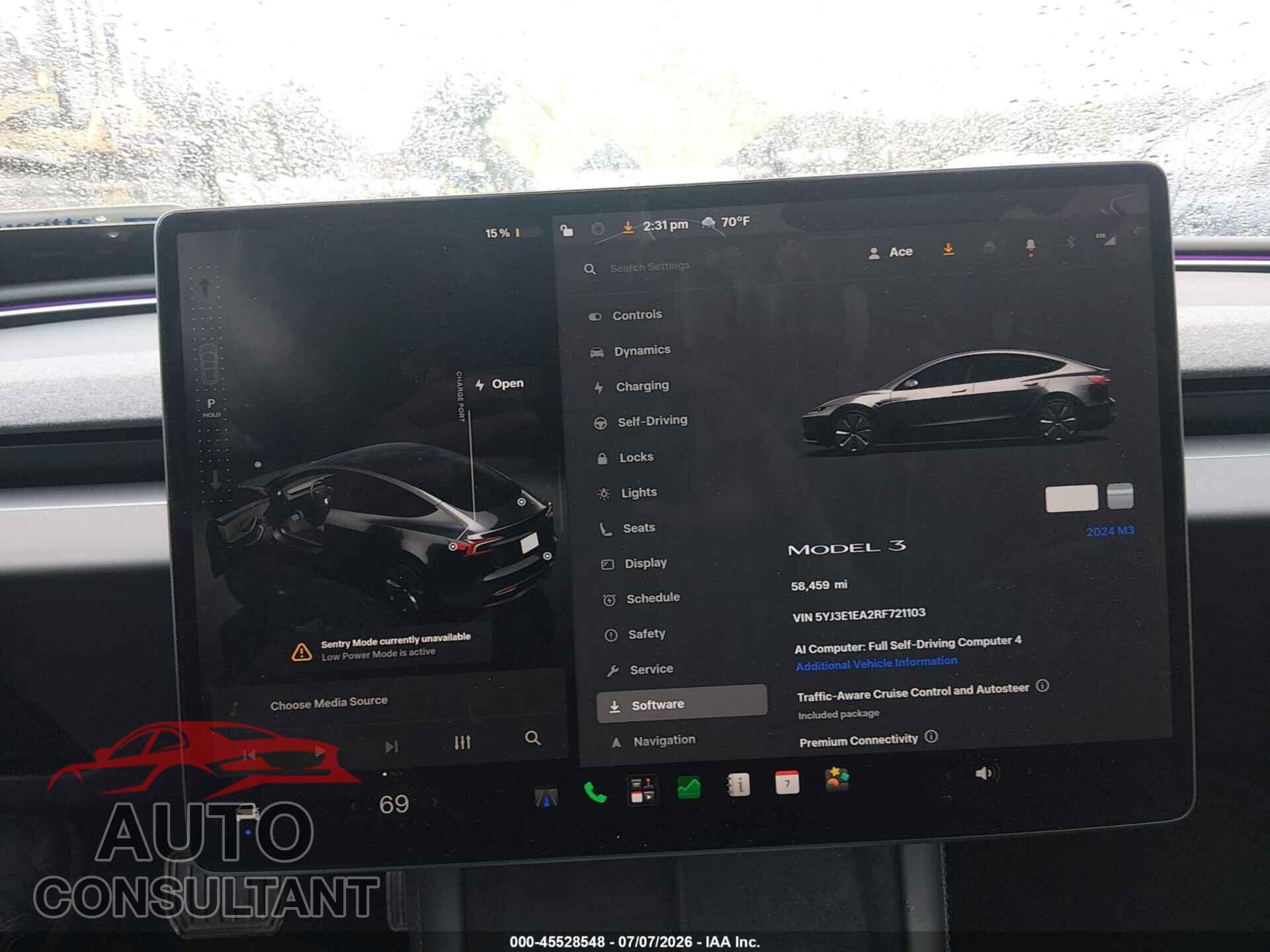 TESLA MODEL 3 2024 - 5YJ3E1EA2RF721103