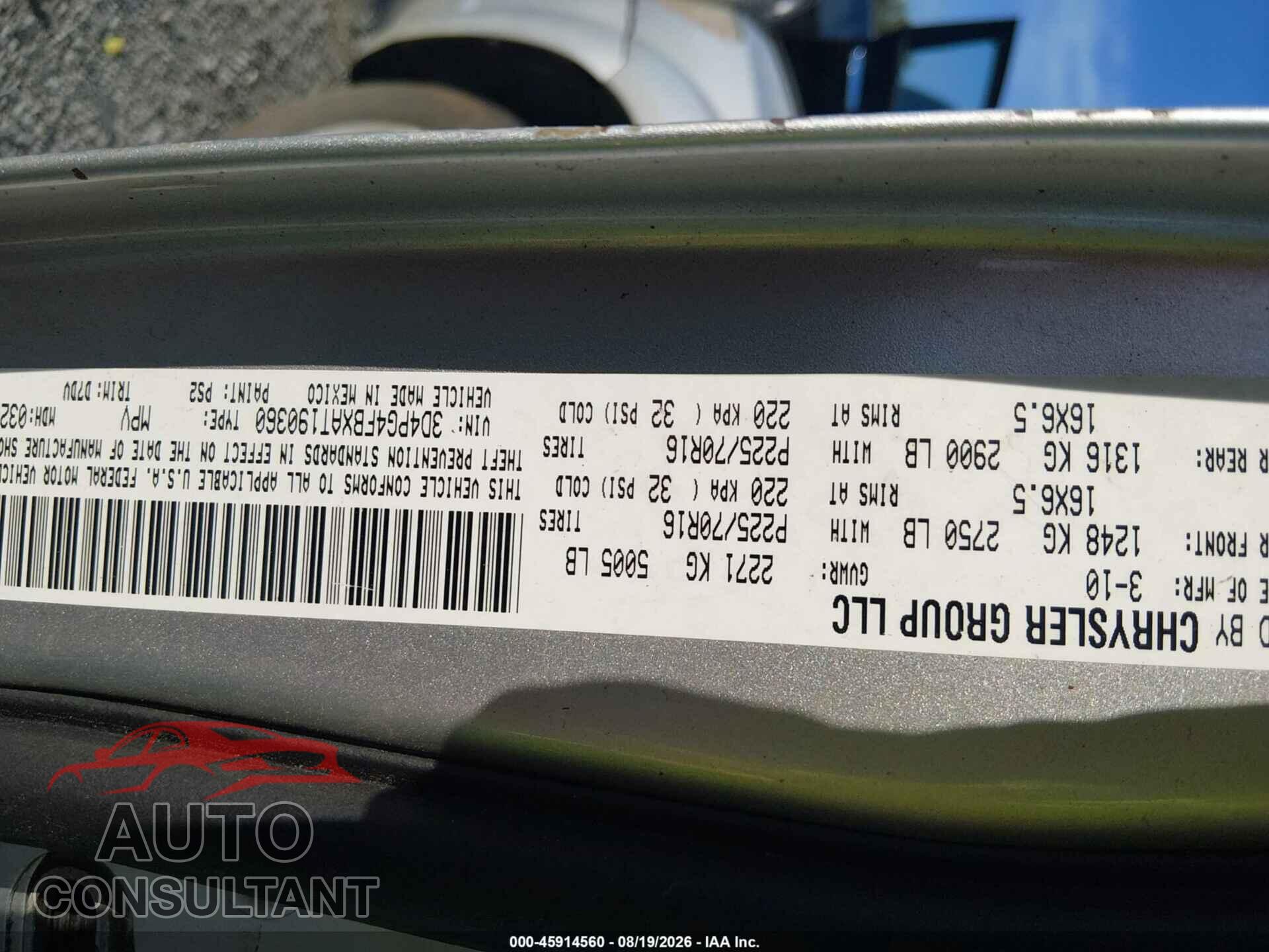 DODGE JOURNEY 2010 - 3D4PG4FBXAT190360