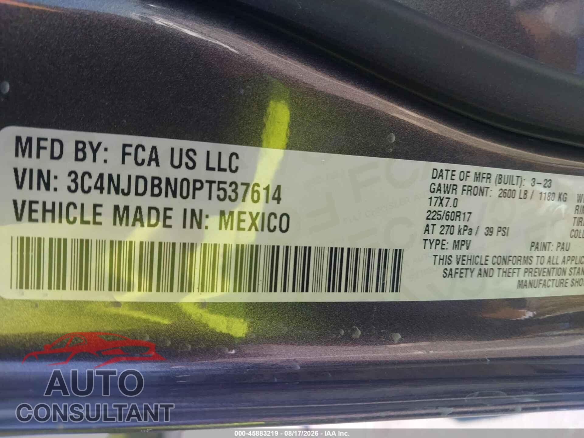 JEEP COMPASS 2023 - 3C4NJDBN0PT537614
