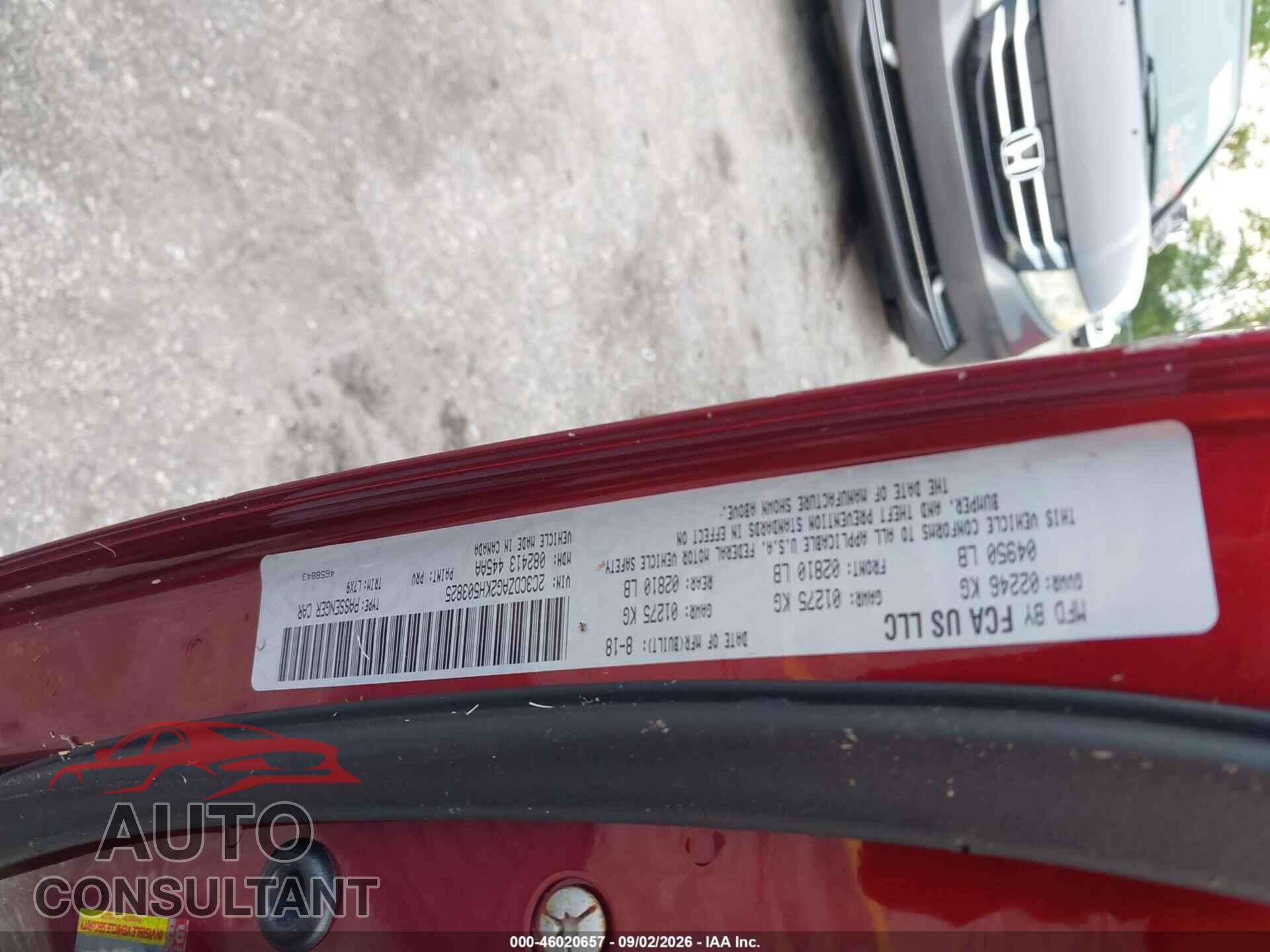 DODGE CHALLENGER 2019 - 2C3CDZAG2KH503825