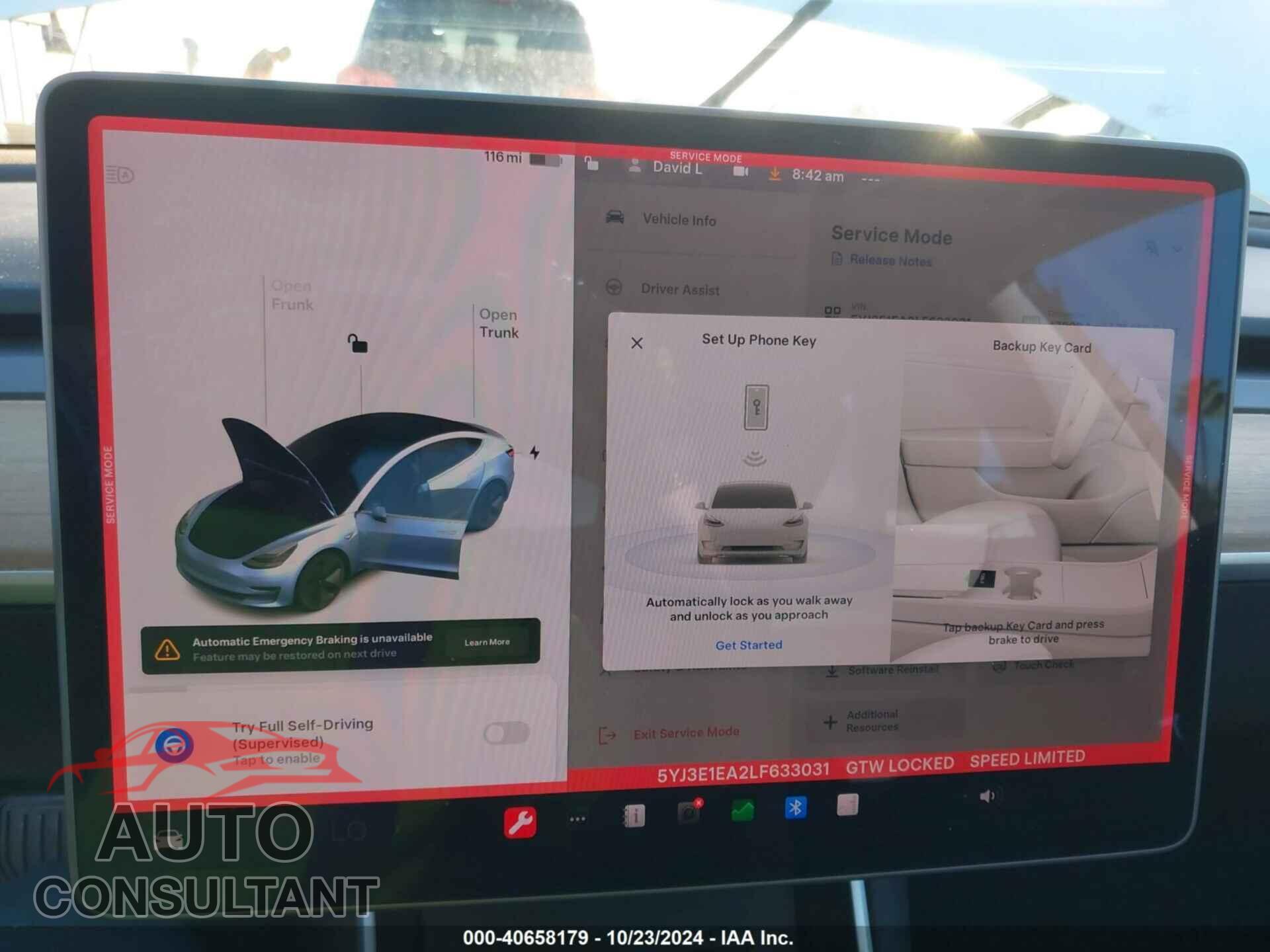 TESLA MODEL 3 2020 - 5YJ3E1EA2LF633031
