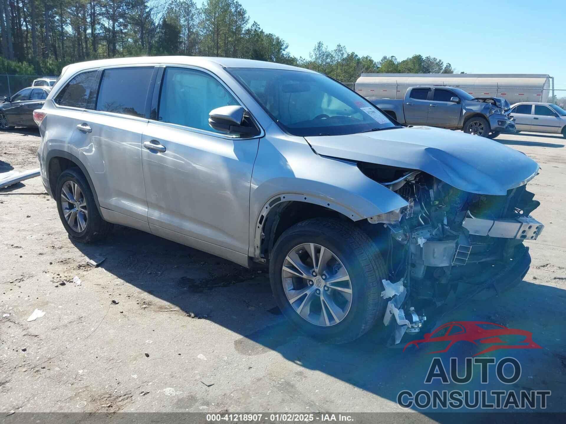 TOYOTA HIGHLANDER 2014 - 5TDZKRFH9ES029472