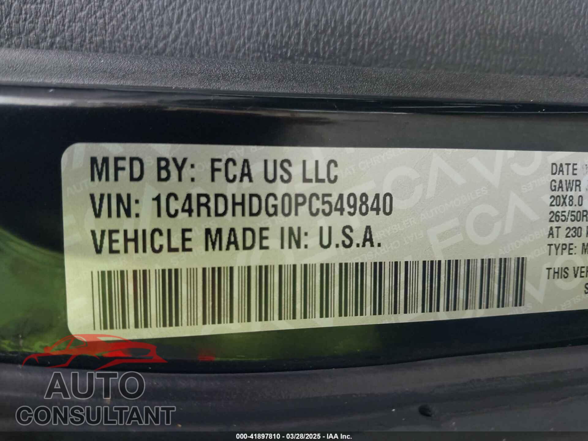 DODGE DURANGO 2023 - 1C4RDHDG0PC549840