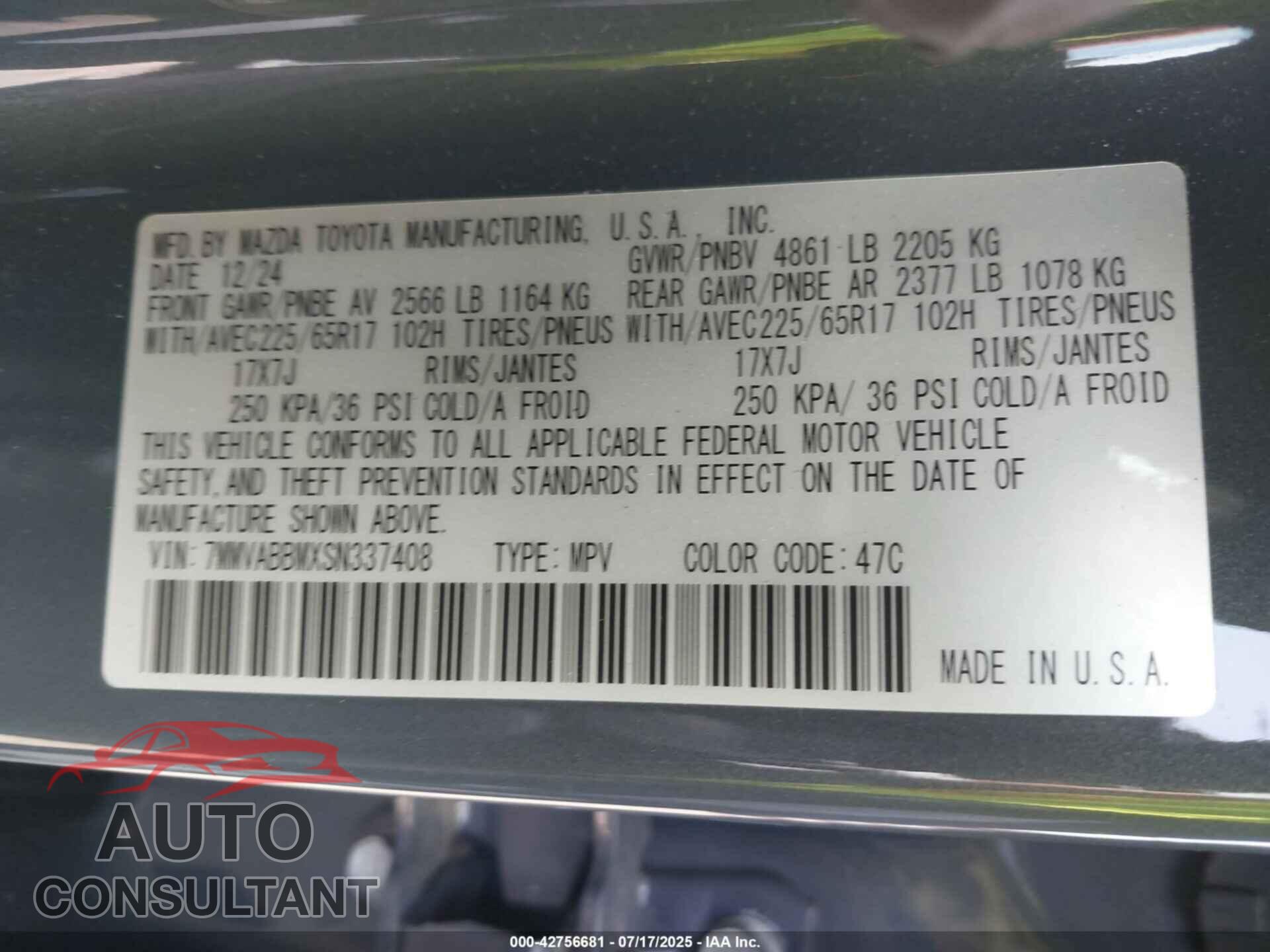 MAZDA CX-50 2025 - 7MMVABBMXSN337408