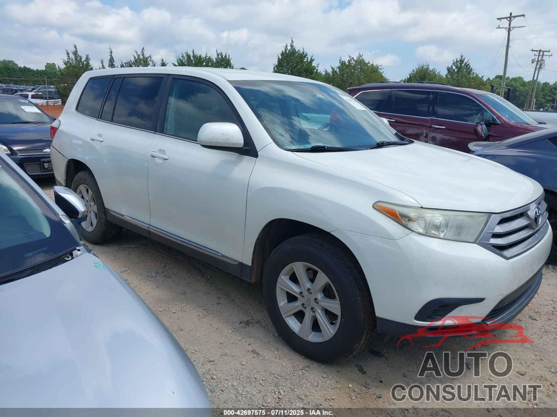 TOYOTA HIGHLANDER 2013 - 5TDZK3EH2DS106454