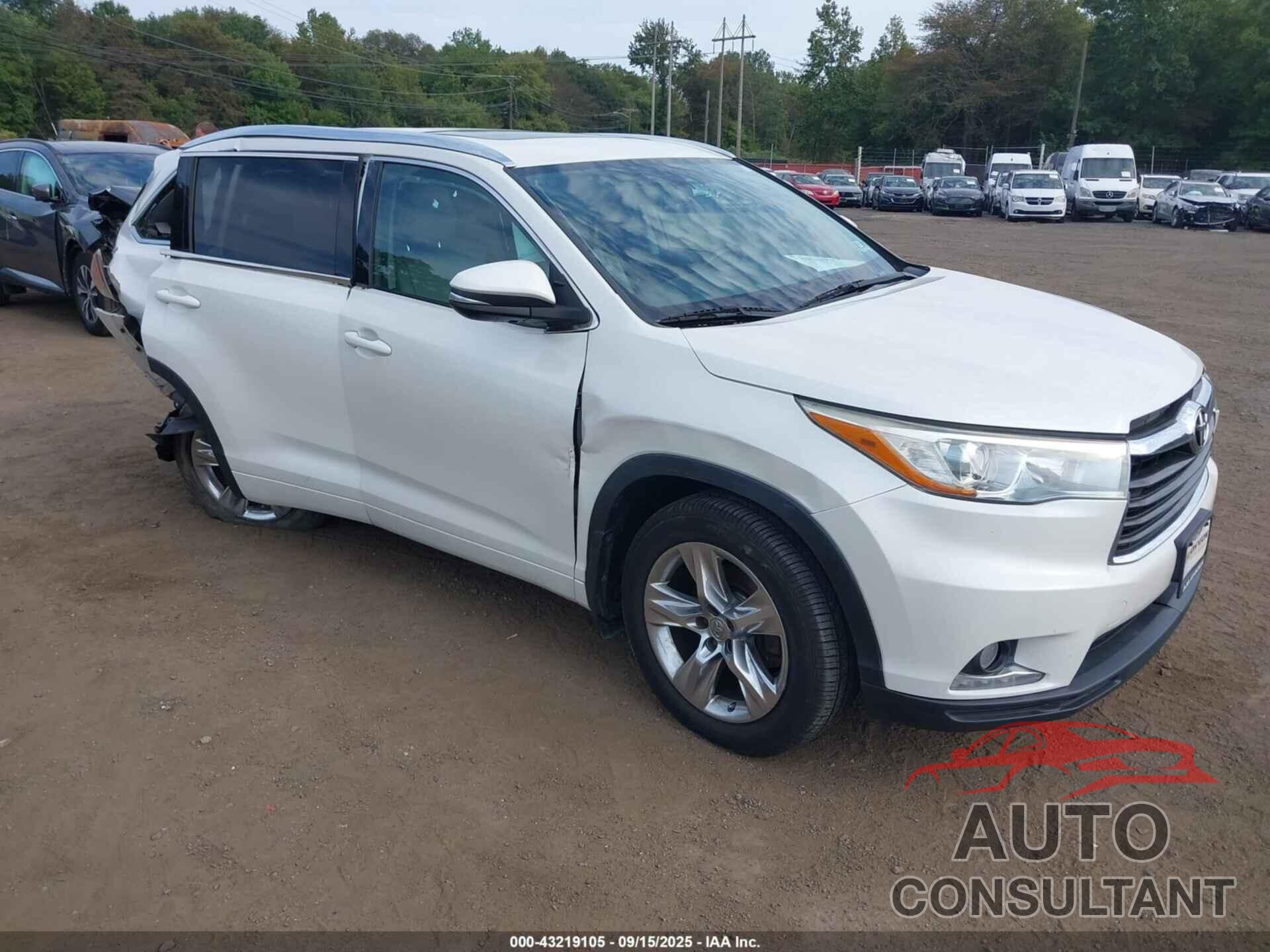 TOYOTA HIGHLANDER 2014 - 5TDDKRFH8ES011166