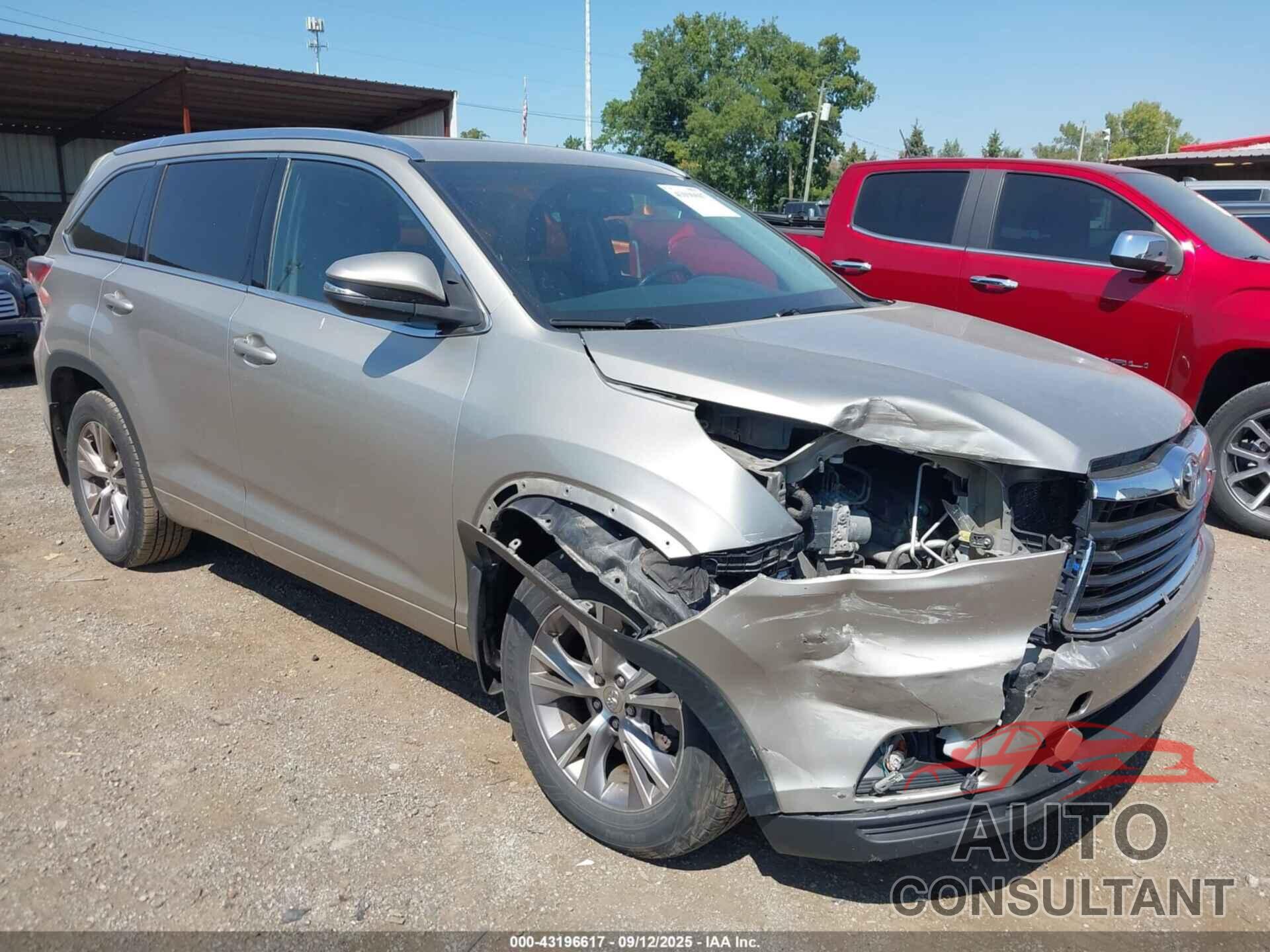 TOYOTA HIGHLANDER 2015 - 5TDJKRFH9FS099505