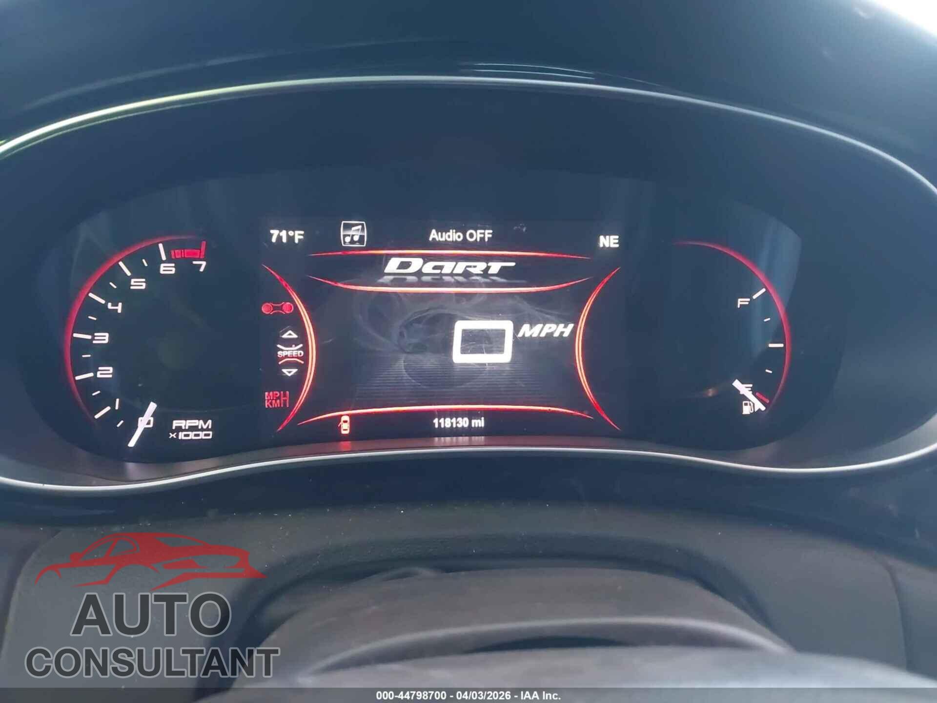 DODGE DART 2013 - 1C3CDFCH9DD256985