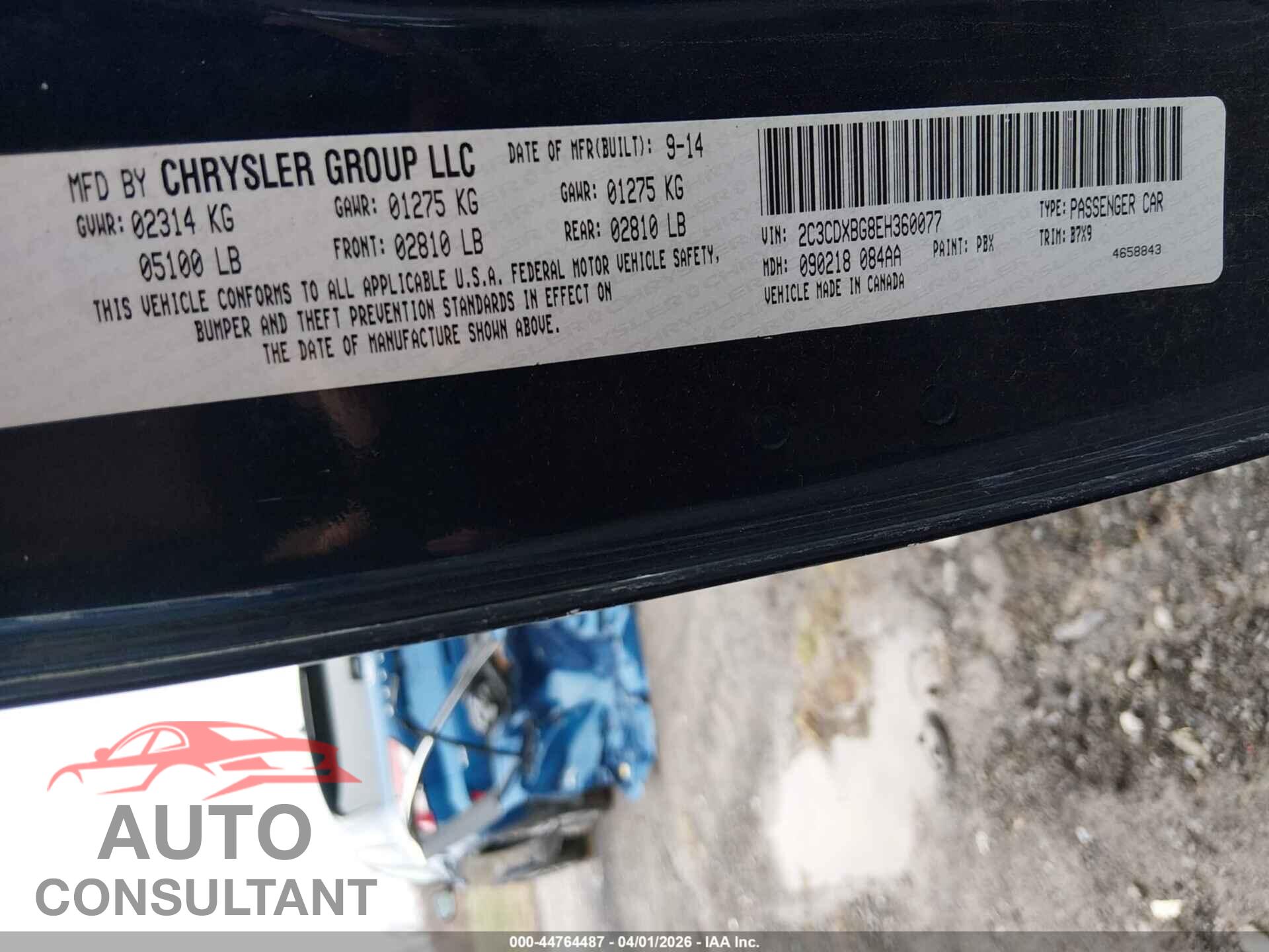 DODGE CHARGER 2014 - 2C3CDXBG8EH360077