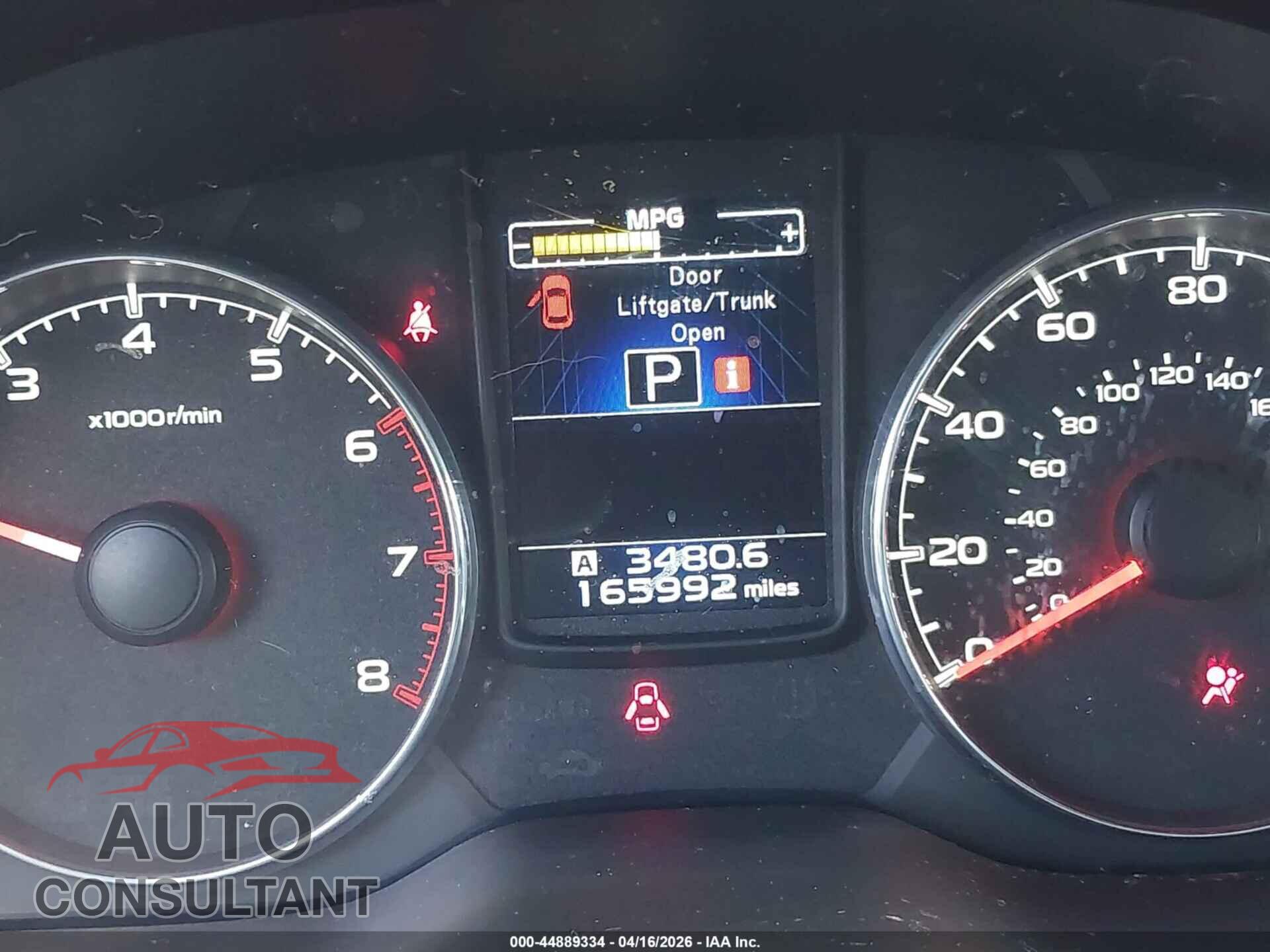 SUBARU OUTBACK 2014 - 4S4BRBLC2E3265133