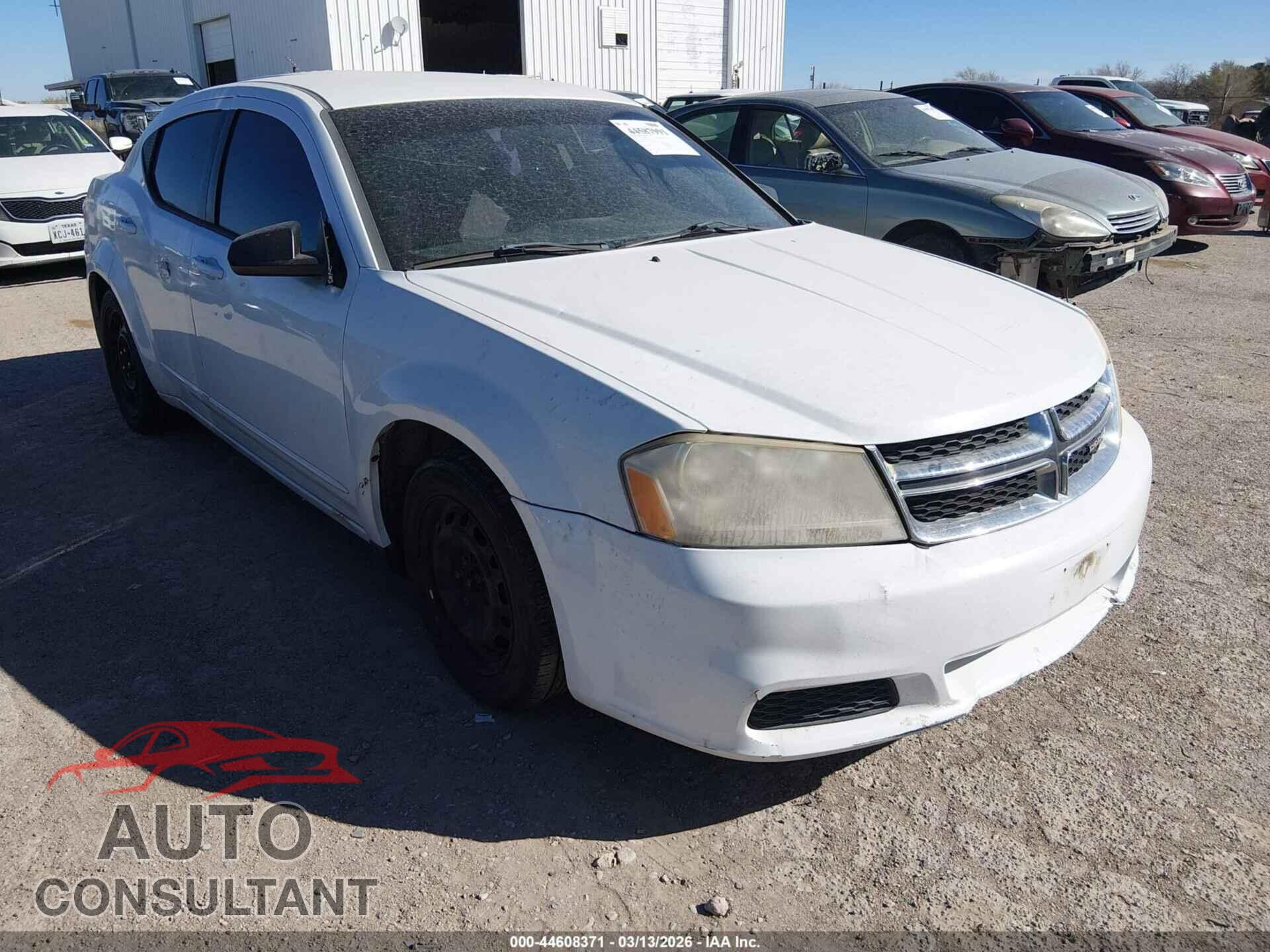 DODGE AVENGER 2012 - 1C3CDZAG4CN327675