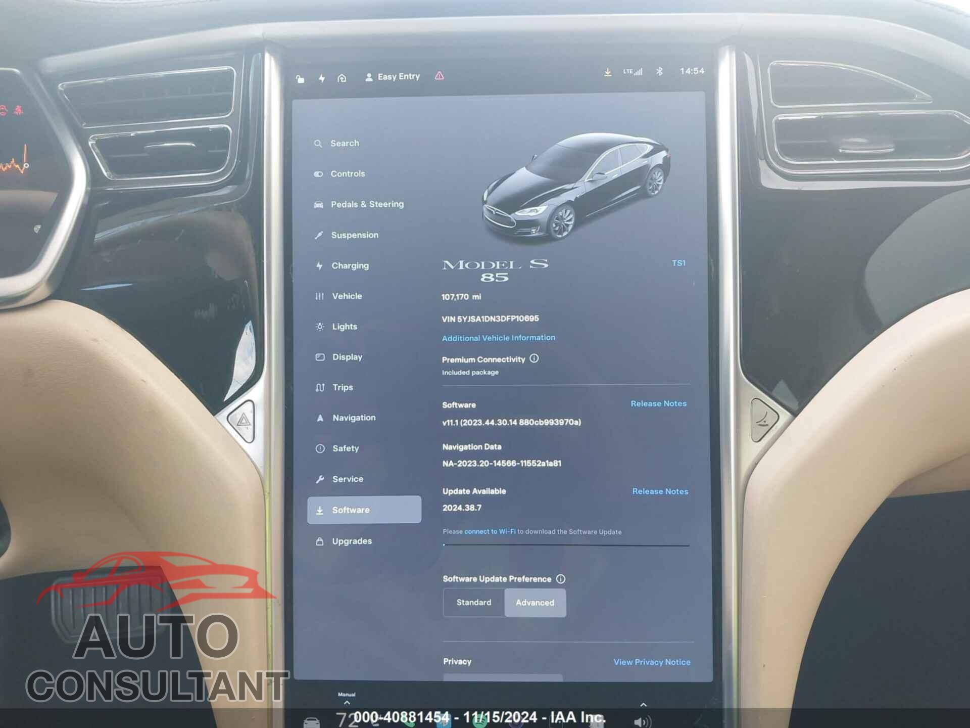 TESLA MODEL S 2013 - 5YJSA1DN3DFP10695