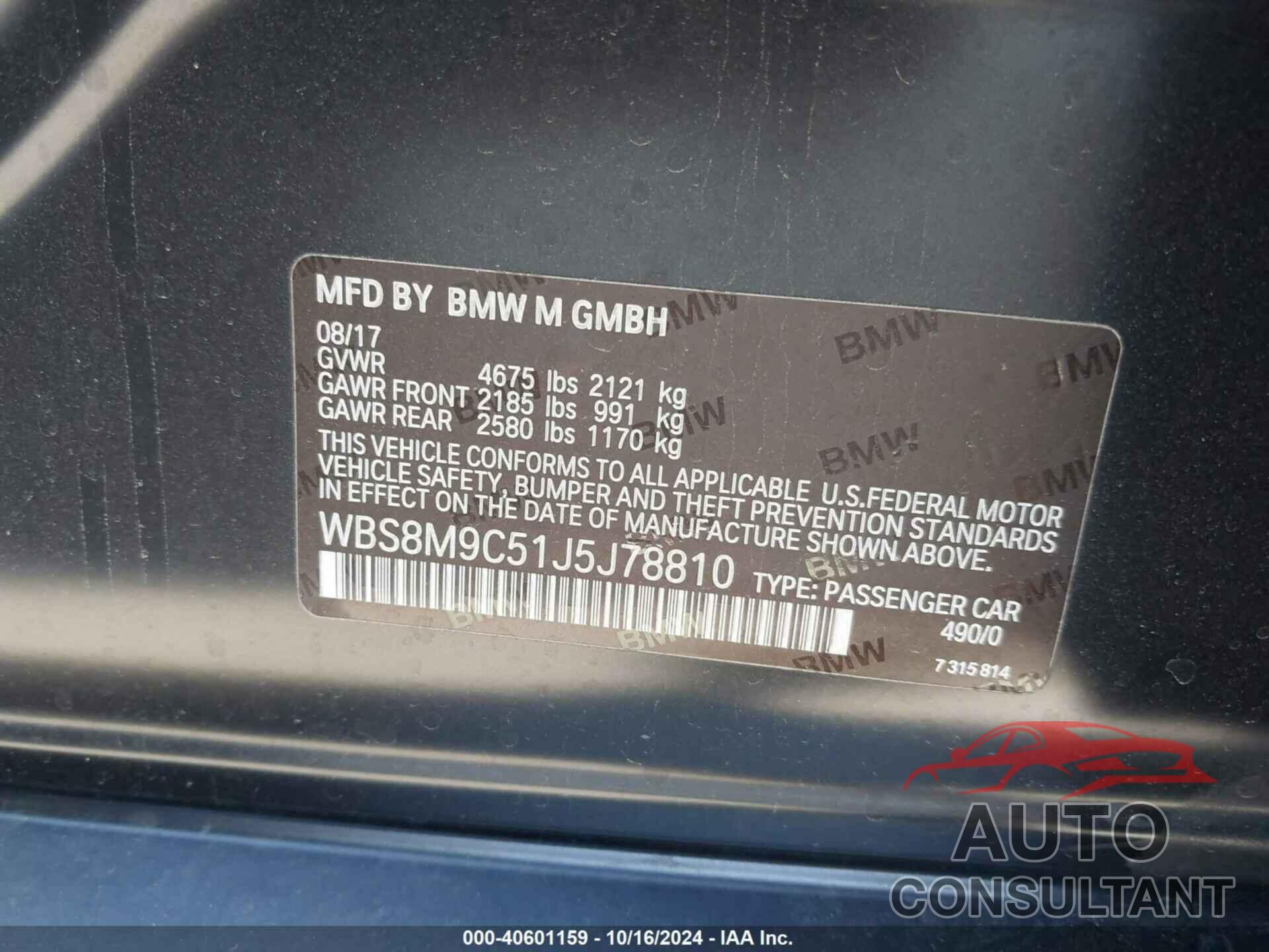 BMW M3 2018 - WBS8M9C51J5J78810