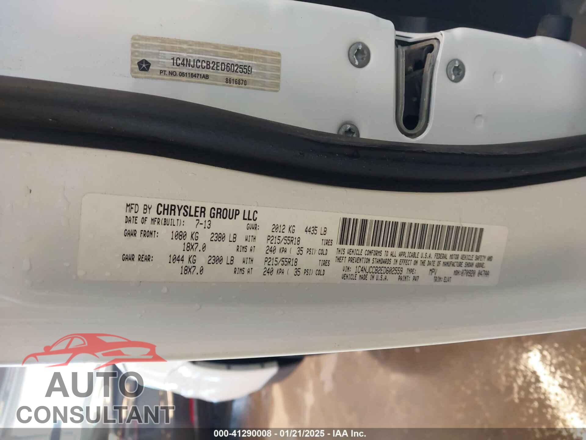 JEEP COMPASS 2014 - 1C4NJCCB2ED602559