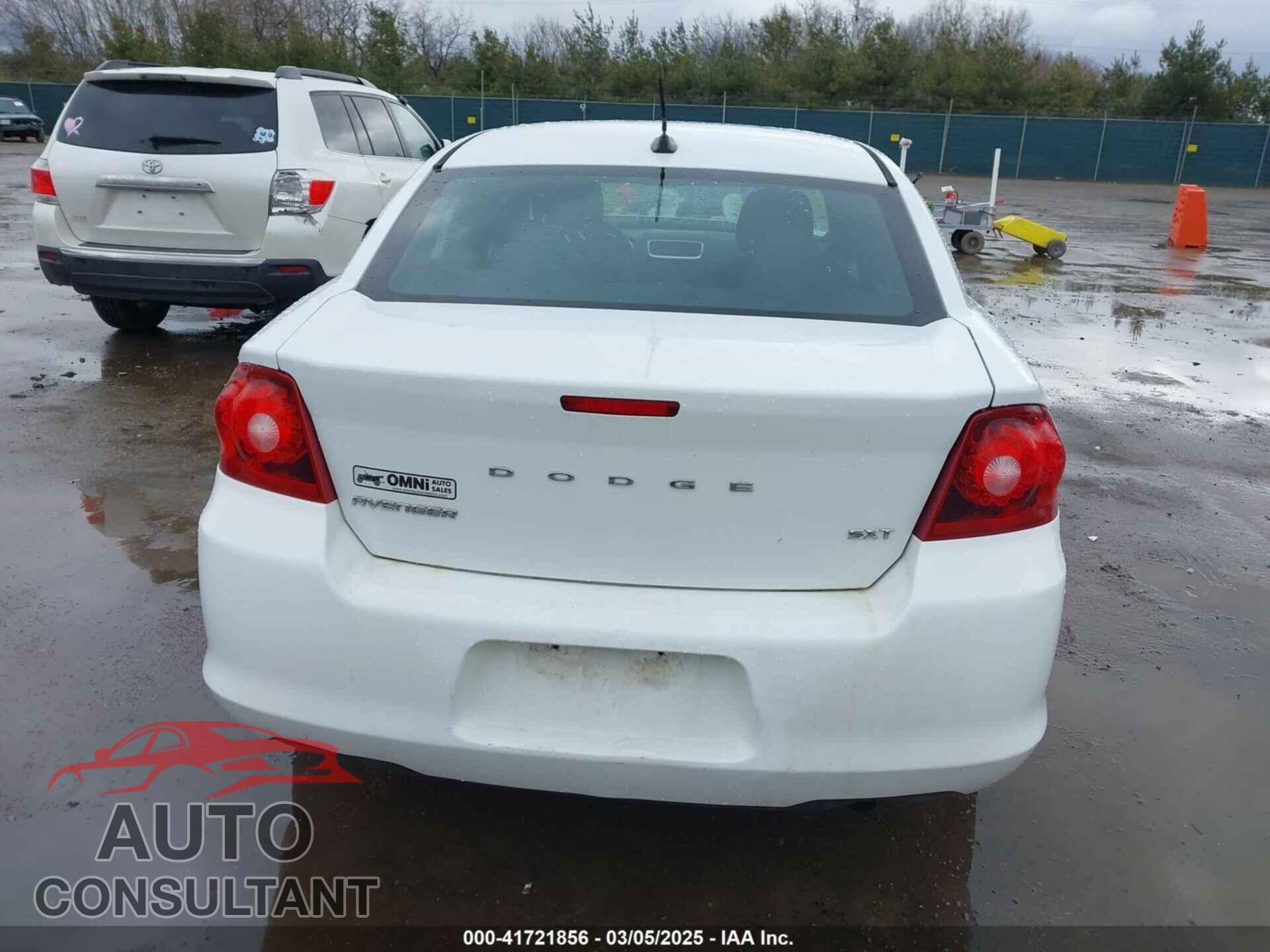 DODGE AVENGER 2012 - 1C3CDZCB2CN195226