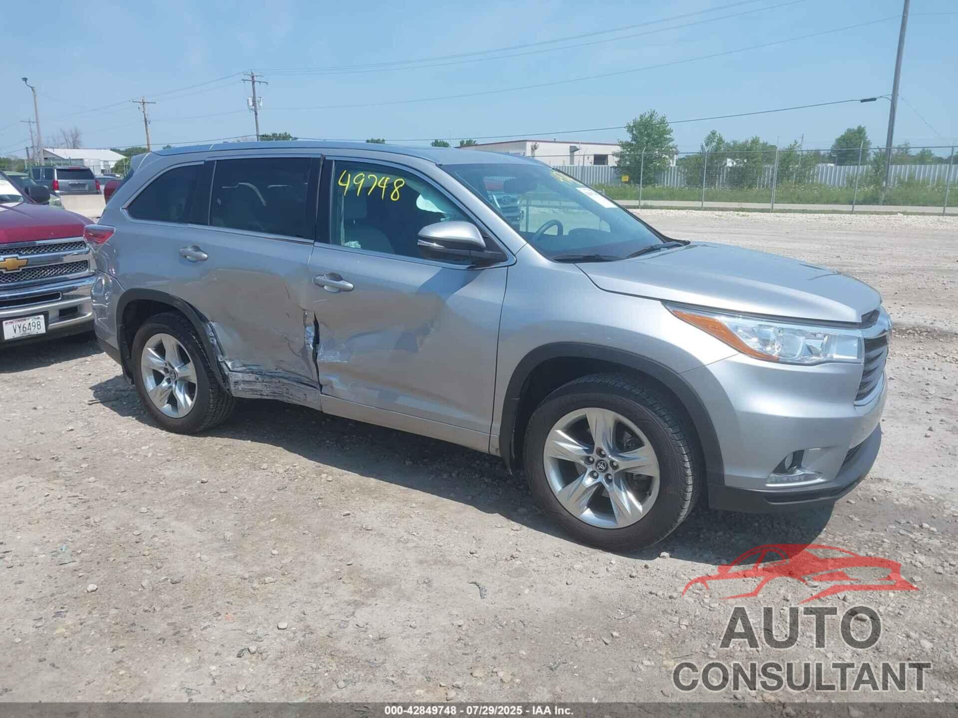 TOYOTA HIGHLANDER 2016 - 5TDDKRFH9GS267402