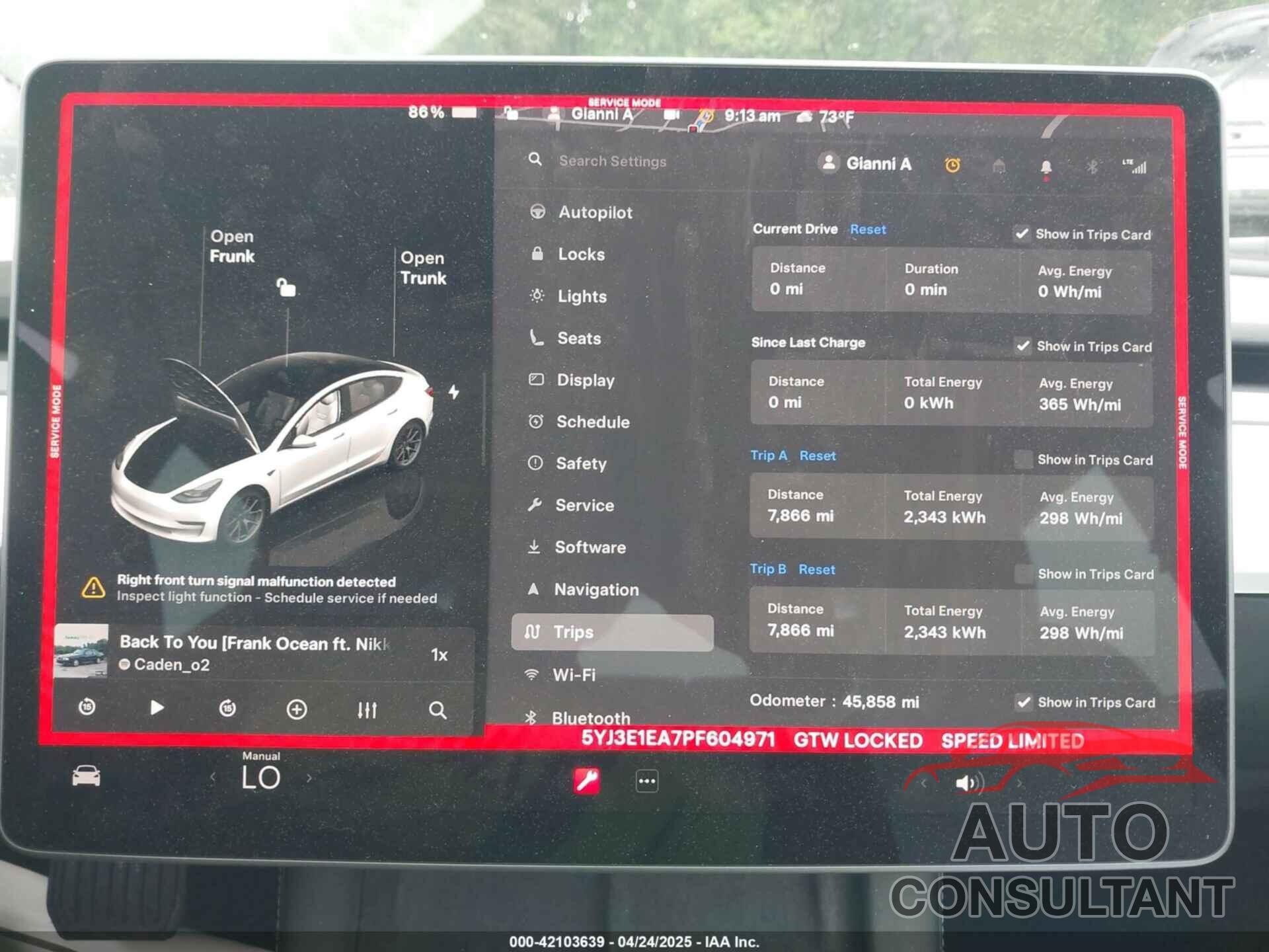 TESLA MODEL 3 2023 - 5YJ3E1EA7PF604971
