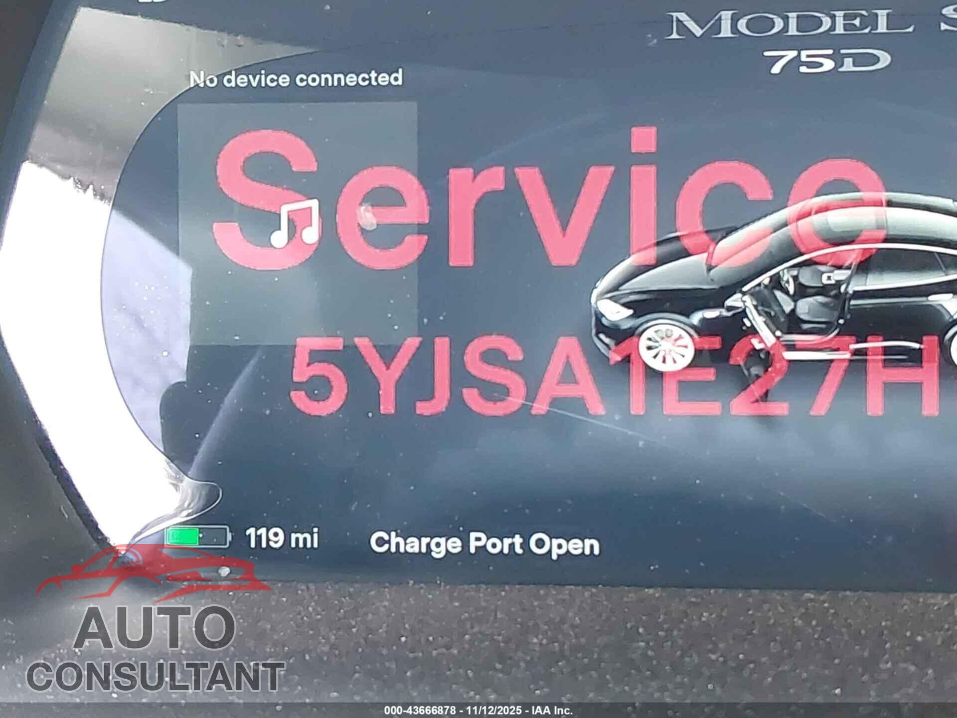 TESLA MODEL S 2017 - 5YJSA1E27HF203101