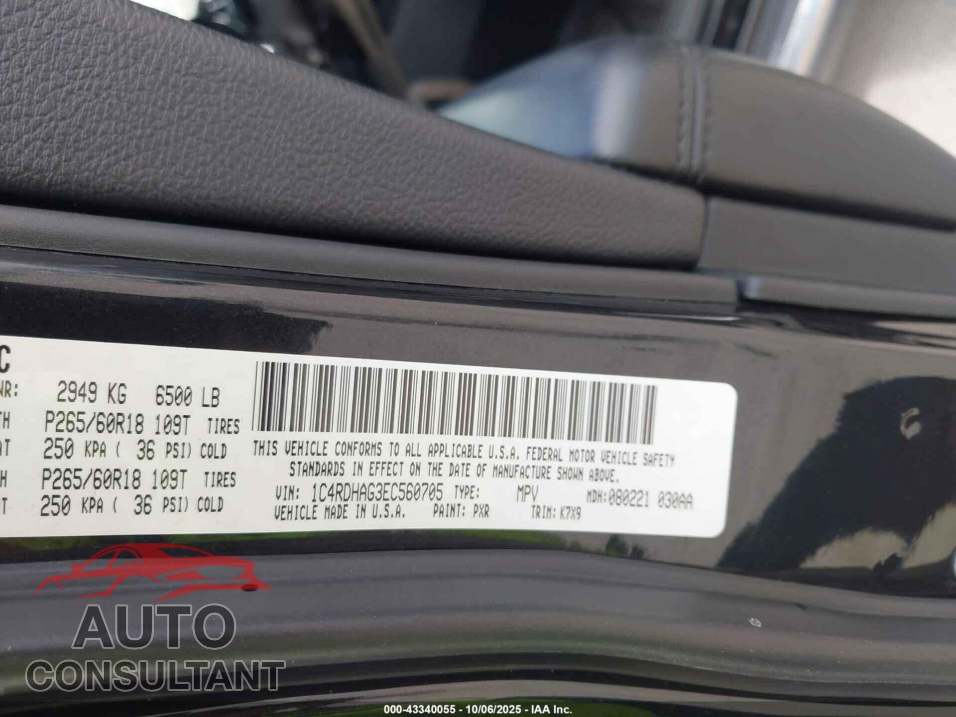 DODGE DURANGO 2014 - 1C4RDHAG3EC560705