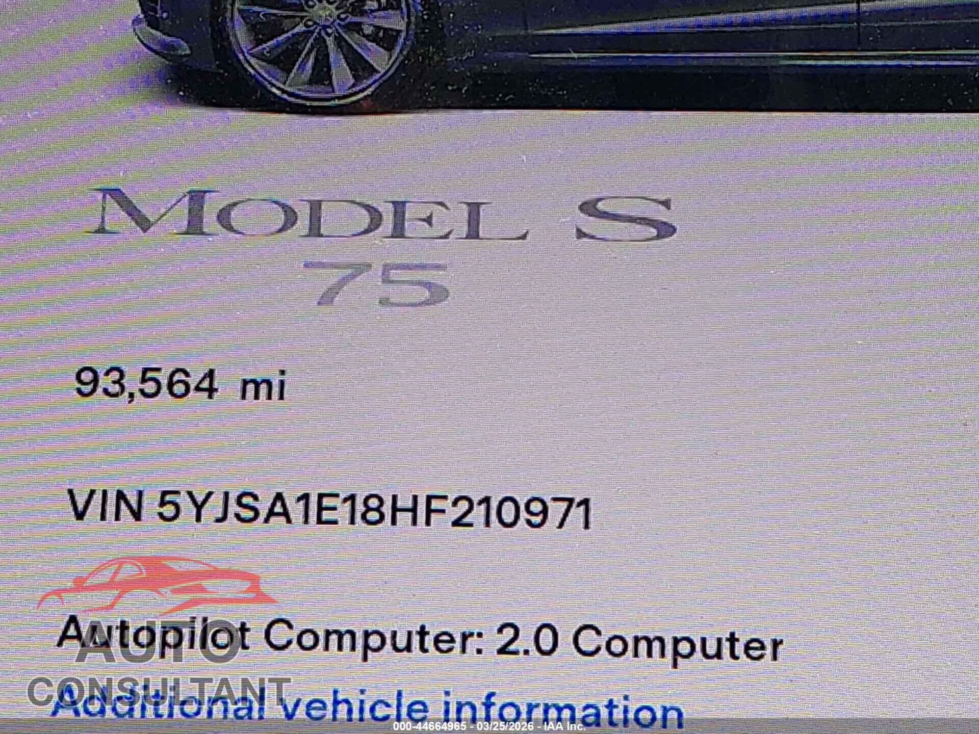 TESLA MODEL S 2017 - 5YJSA1E18HF210971