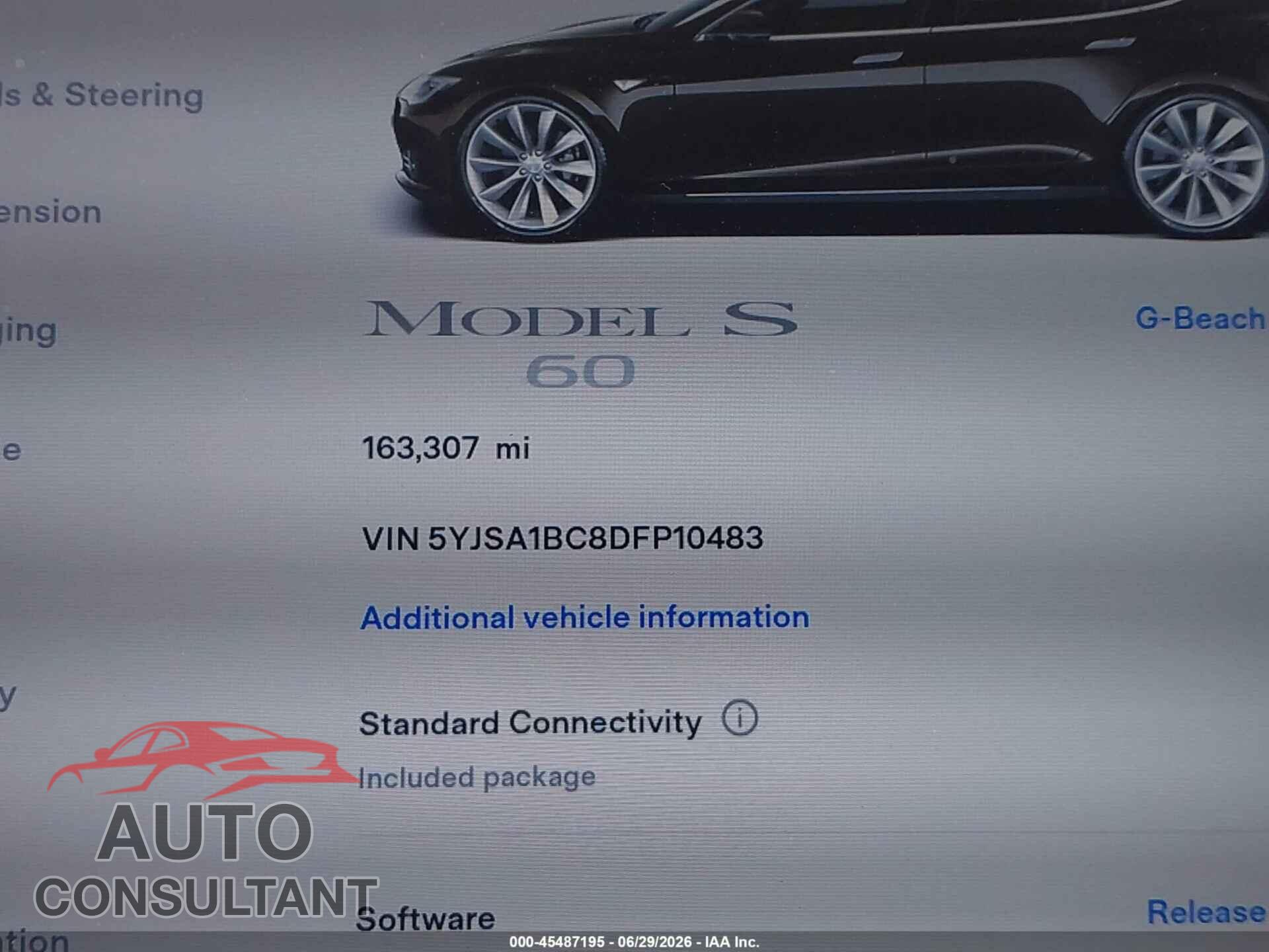 TESLA MODEL S 2013 - 5YJSA1BC8DFP10483